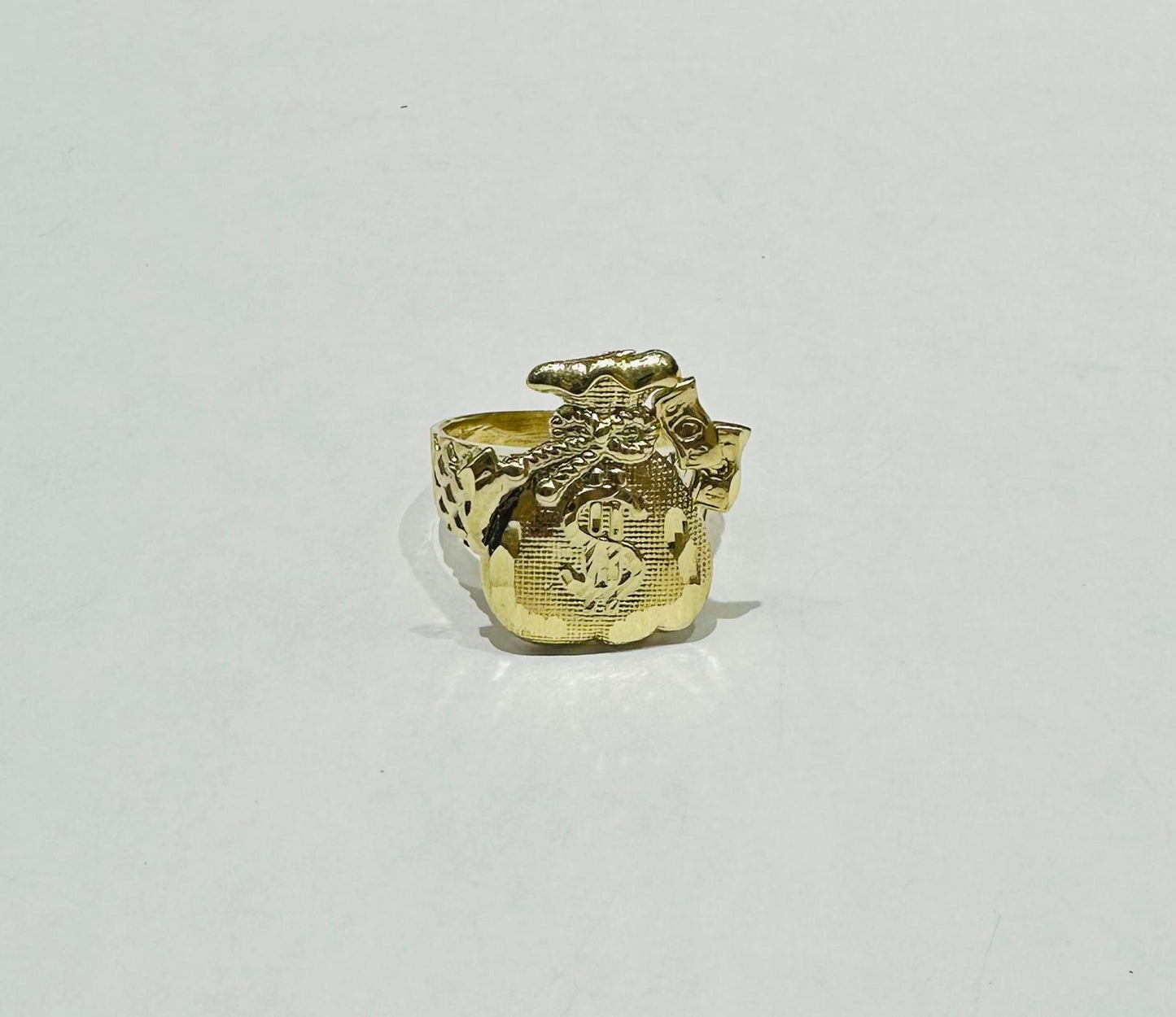 10K GOLD MONEY BAG RING-WEIGHT: 5.7gm