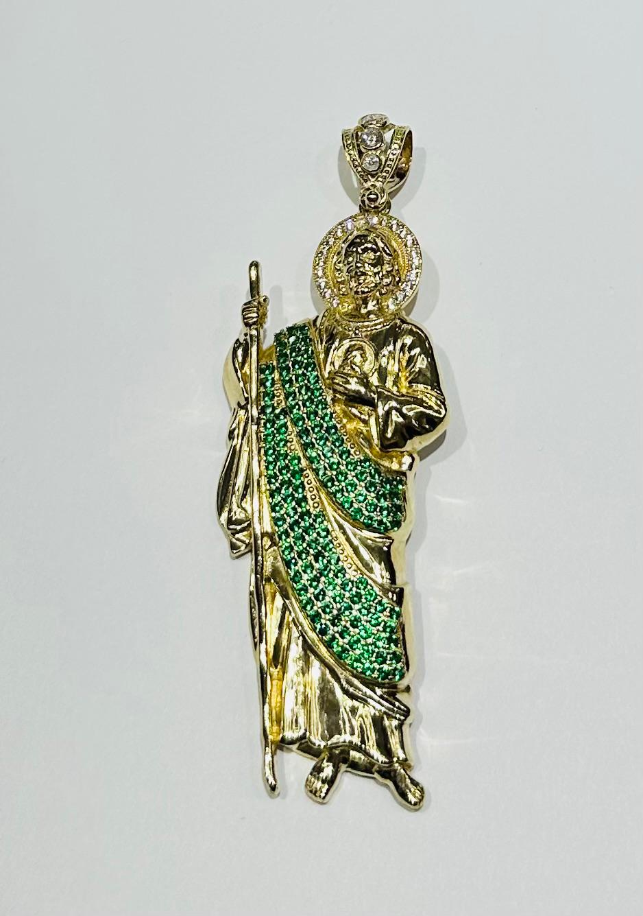 10K GOLD SAINT JUDE PENDANT, WEIGHT: 30.5gm