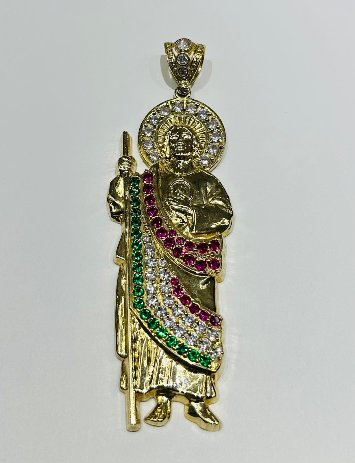 10K GOLD SAINT JUDE PENDANT, WEIGHT: 35.0gm