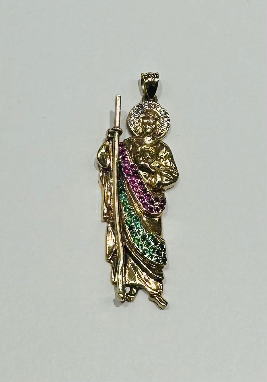 10K GOLD SAINT JUDE PENDANT, WEIGHT: 7.6gm