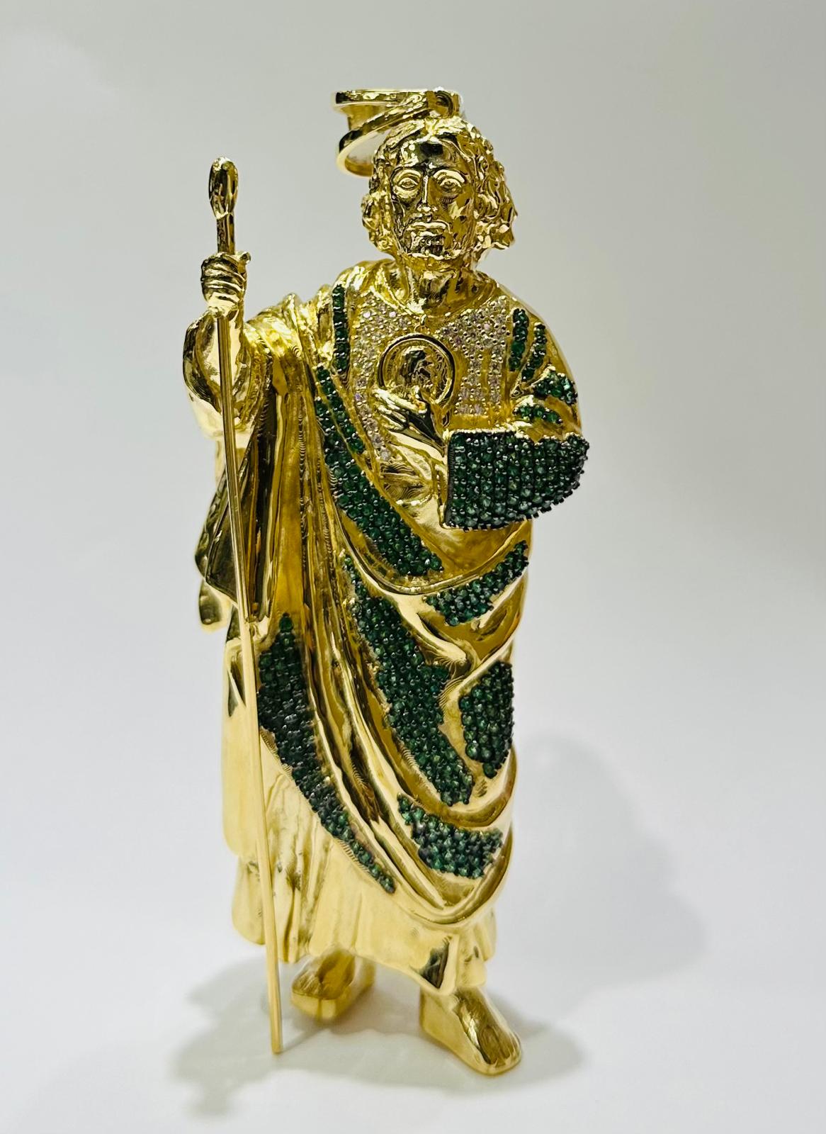 10K GOLD SOLID SAINT JUDE PENDANT, WEIGHT: 59.8gm