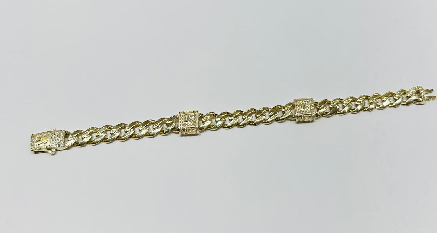 10k GOLD MIAMI CUBAN BRACELET 9" 9mm, WEIGHT: 15.5gm