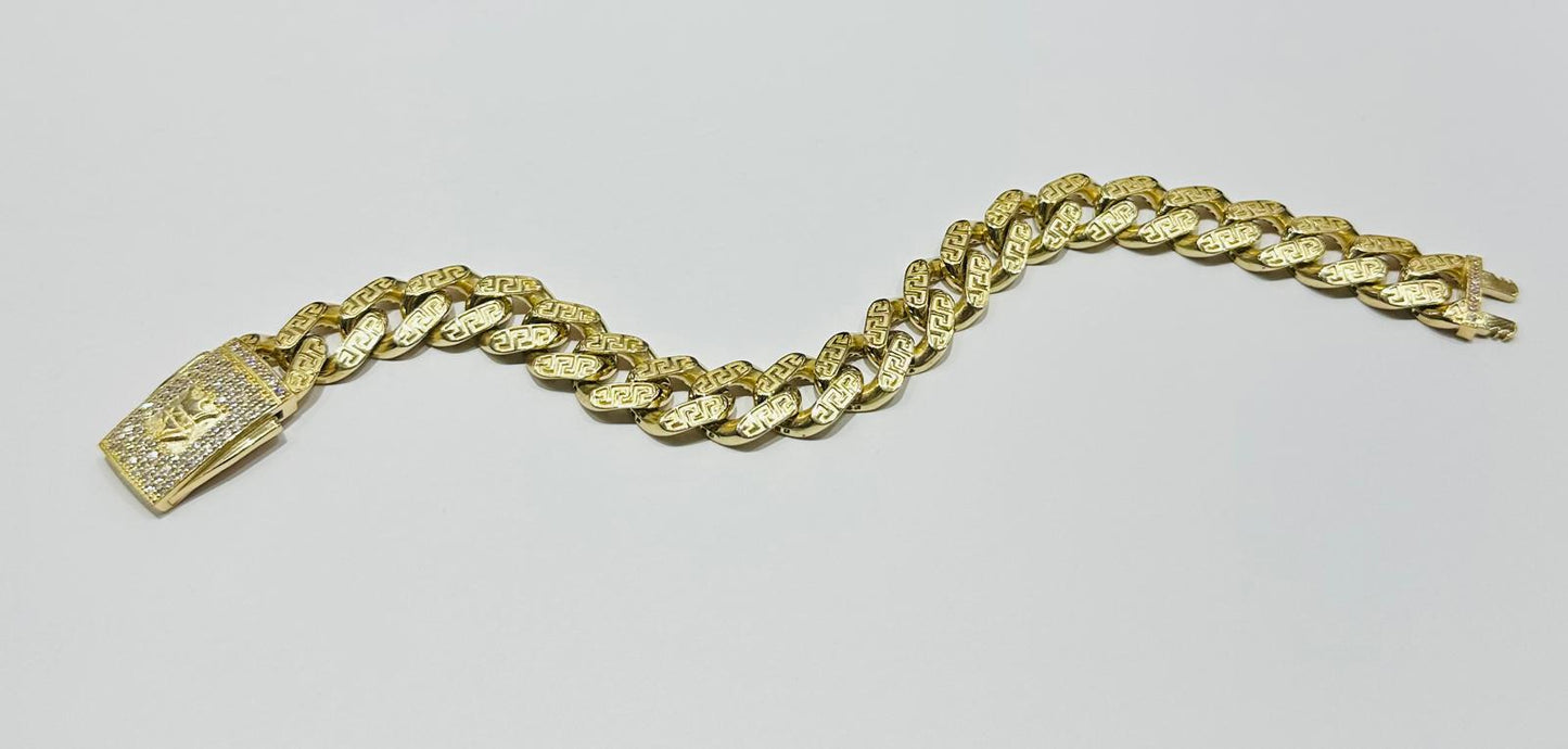 10k GOLD MIAMI CUBAN BRACELET 9" 12.50mm, WEIGHT: 24.2gm