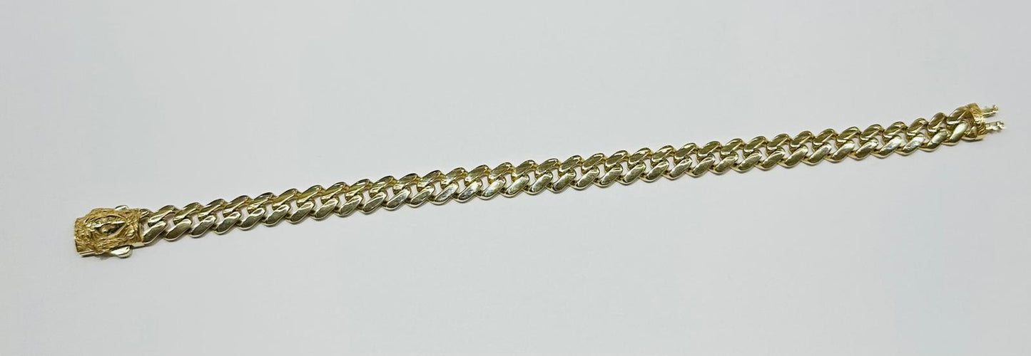 10k GOLD MIAMI CUBAN BRACELET 9" 8.75mm, WEIGHT: 13.8gm