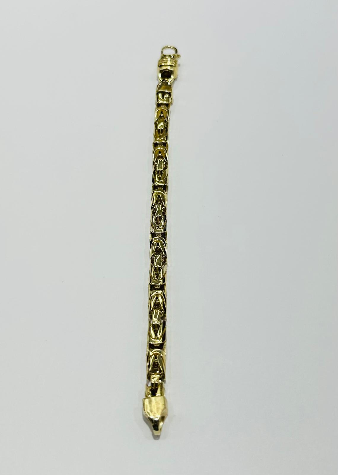 10K GOLD BYZANTINE BABY BRACELET 6.5" 5.99mm, Weight: 24.6gm