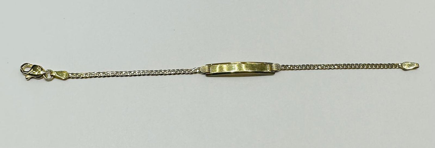 10K GOLD UNISEX CUBAN LINK ID BRACELET 5.5" 1.70mm, Weight: 2.0gm