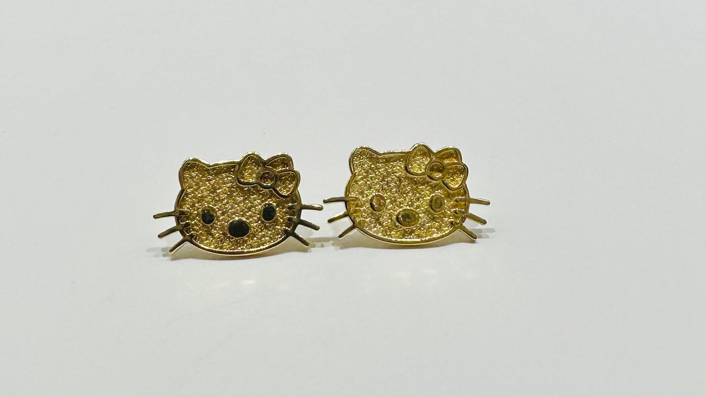10K GOLD KITTY EARRINGS, WEIGHT: 4.4gm