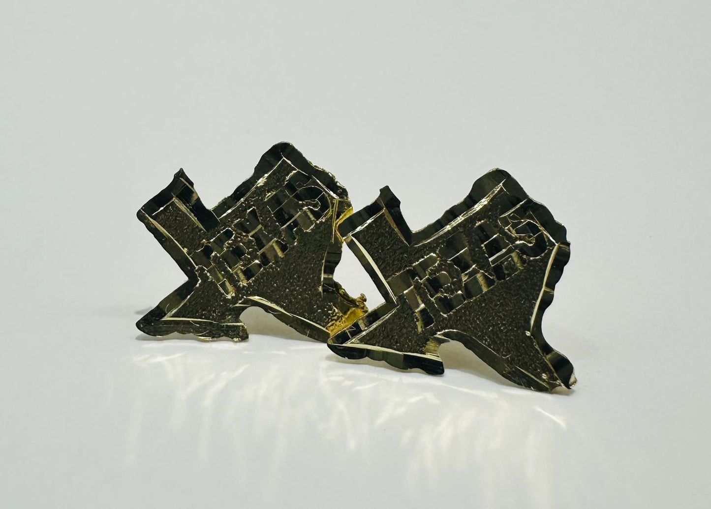 10K GOLD UNISEX TEXAS EARRINGS, WEIGHT: 1.7gm