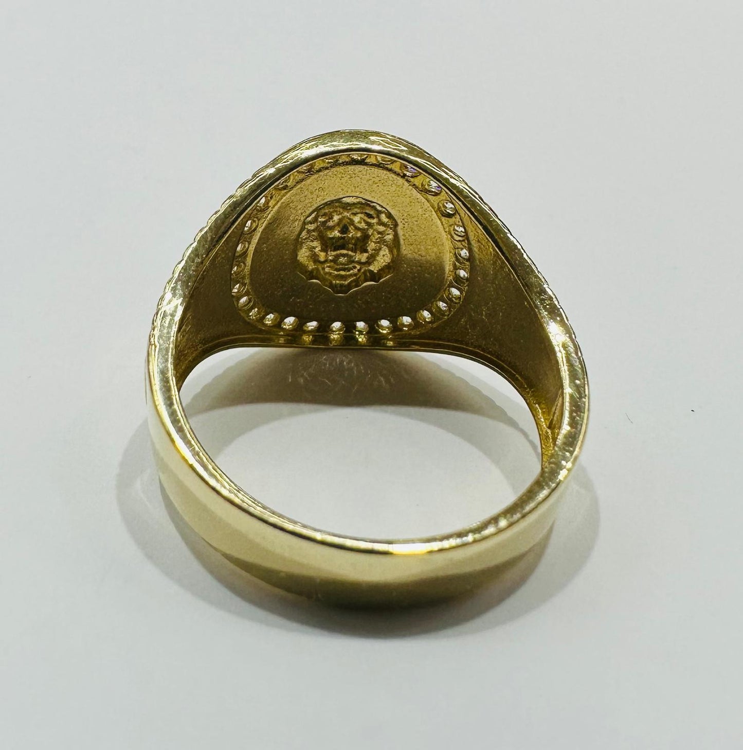 14K GOLD LION RING, WEIGHT: 7.3gm