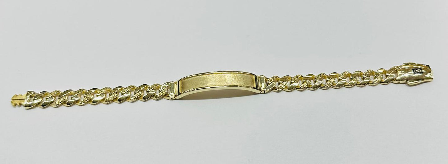 10K GOLD MONACO CHAIN CLASSIC DIAMOND CUT BRACELET 9" 5.65mm, Weight: 14.2gm