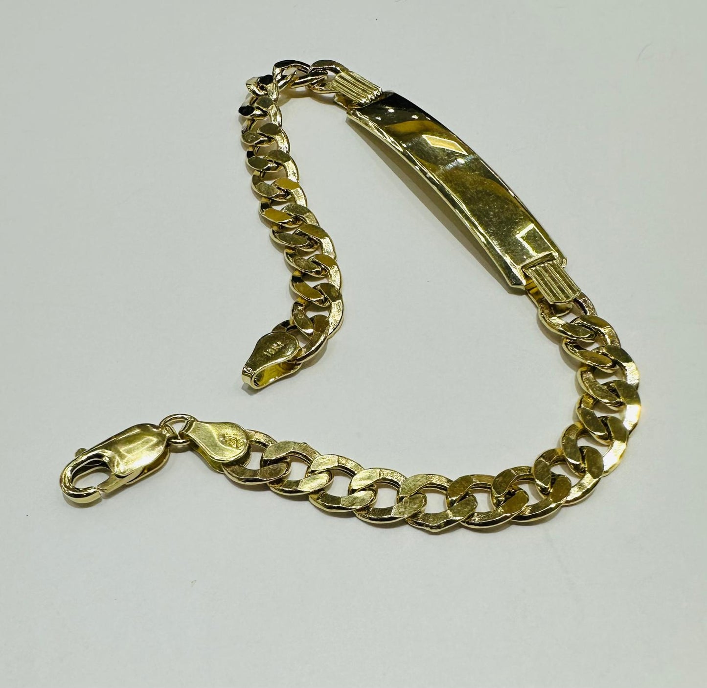 10K GOLD CUBAN LINK BRACELET WITH ID, 8" WEIGHT 9.0 gm