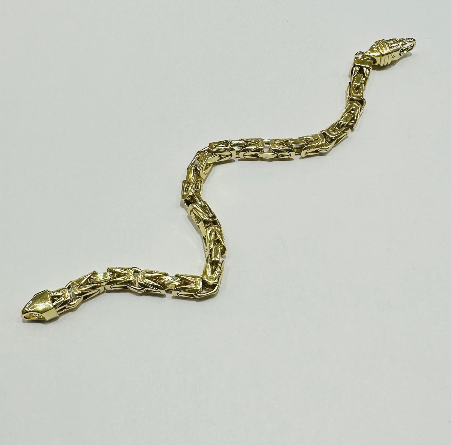 10K GOLD SOLID BYZANTINE BRACELET, 8.5" WEIGHT 31.7 gm