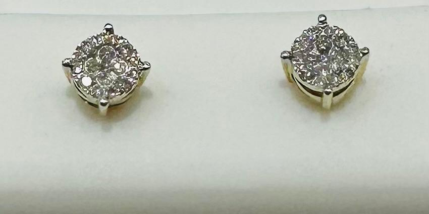 10K NATURAL ROUND DIAMOND EARRINGS