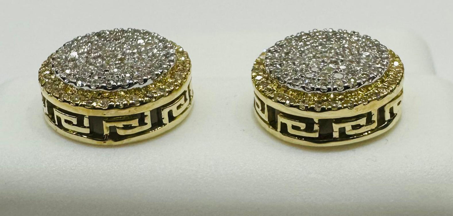 10K GOLD NATURAL DIAMOND ROUND EARRINGS