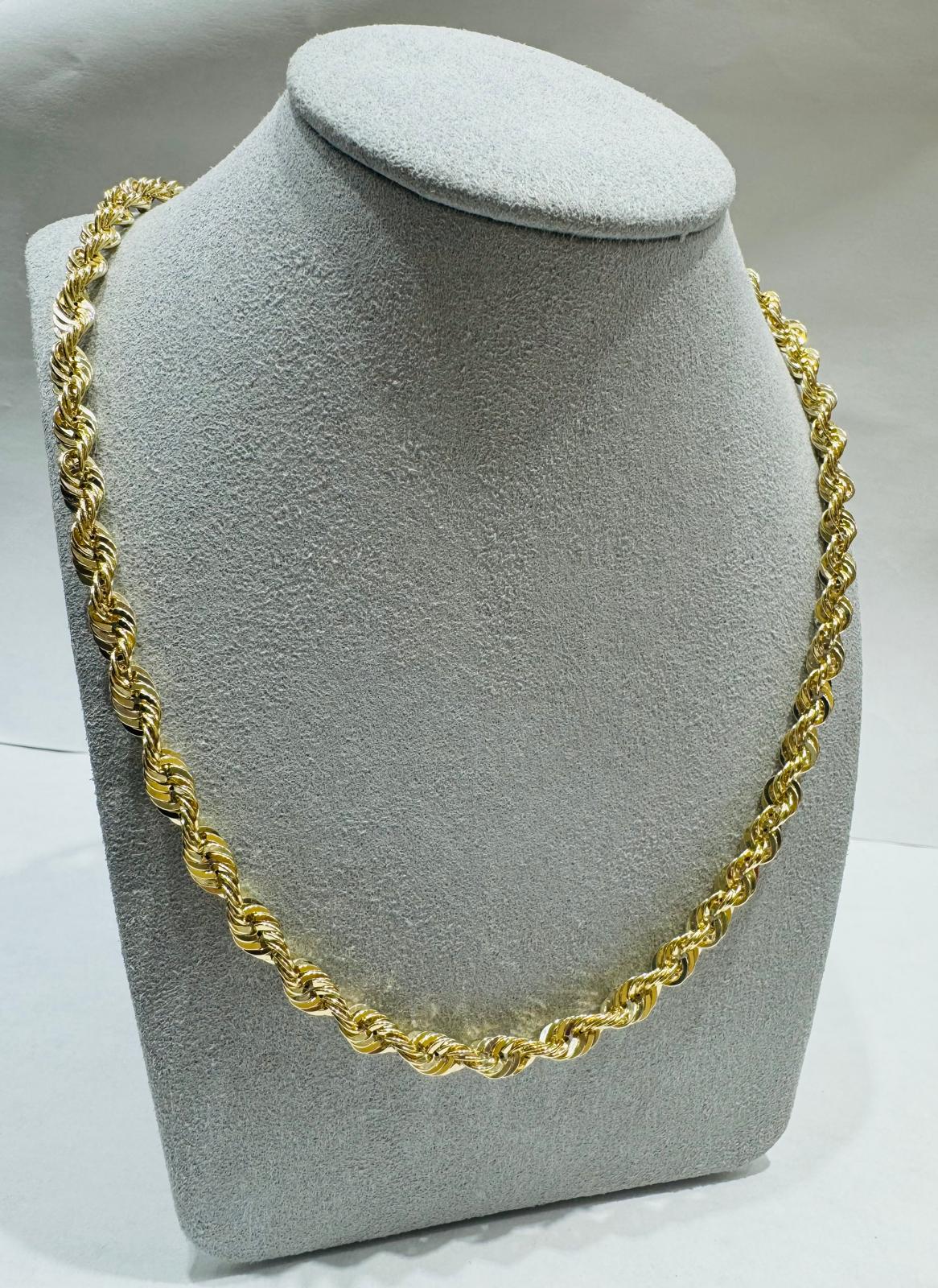 10K GOLD HOLLOW ROPE CHAIN 26", WEIGHT 13.1 gm, WIDTH 5.24 mm