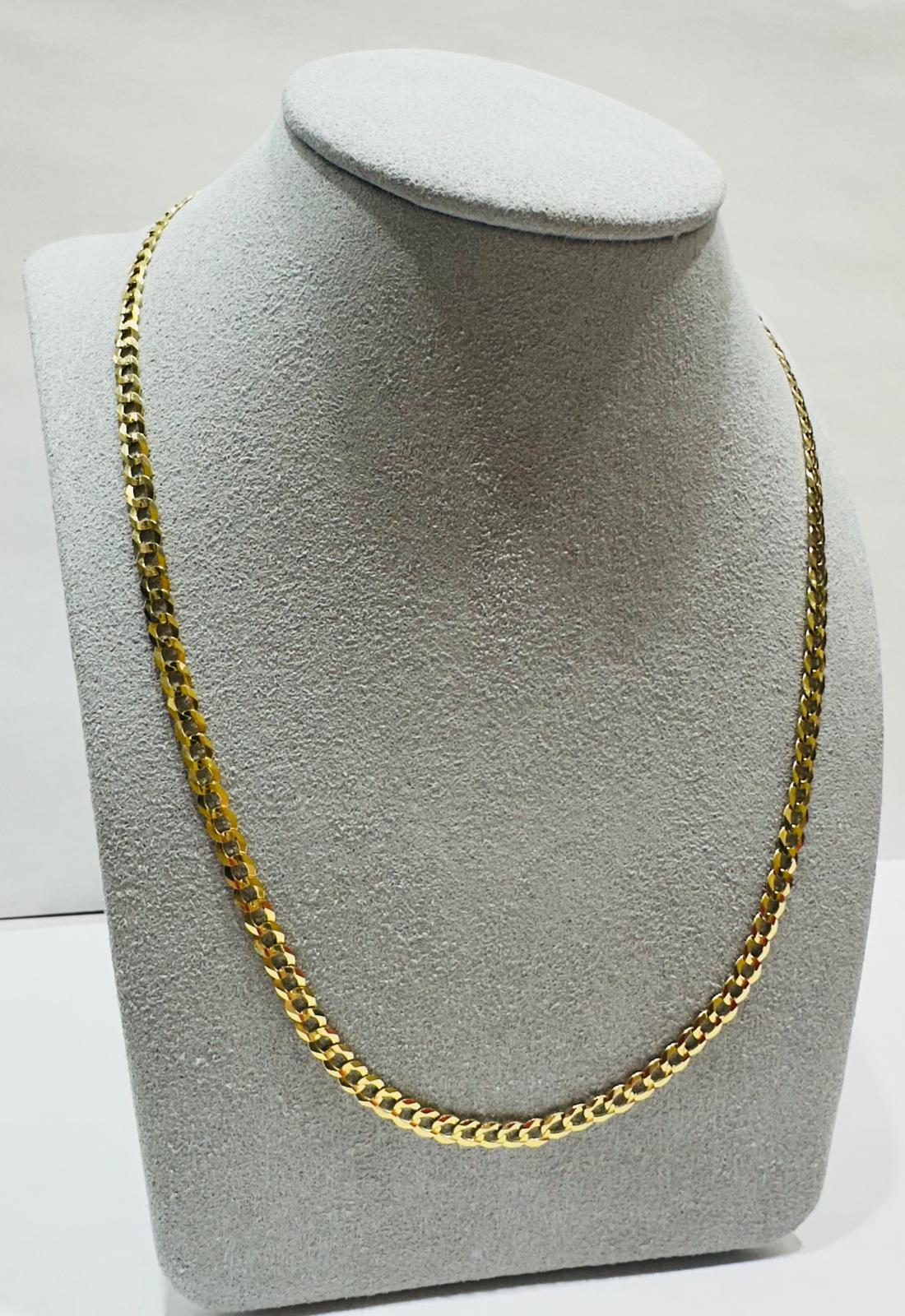10K GOLD SOLID CUBAN LINK CHAIN 18", WEIGHT 5.3 gm, WIDTH 3.69 mm