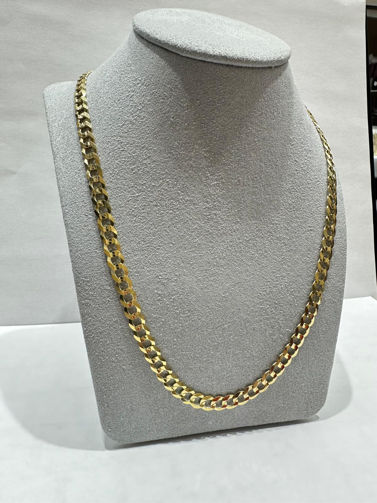 10K GOLD SOLID CUBAN LINK CHAIN 22", WEIGHT 15.5 gm, WIDTH 6 mm