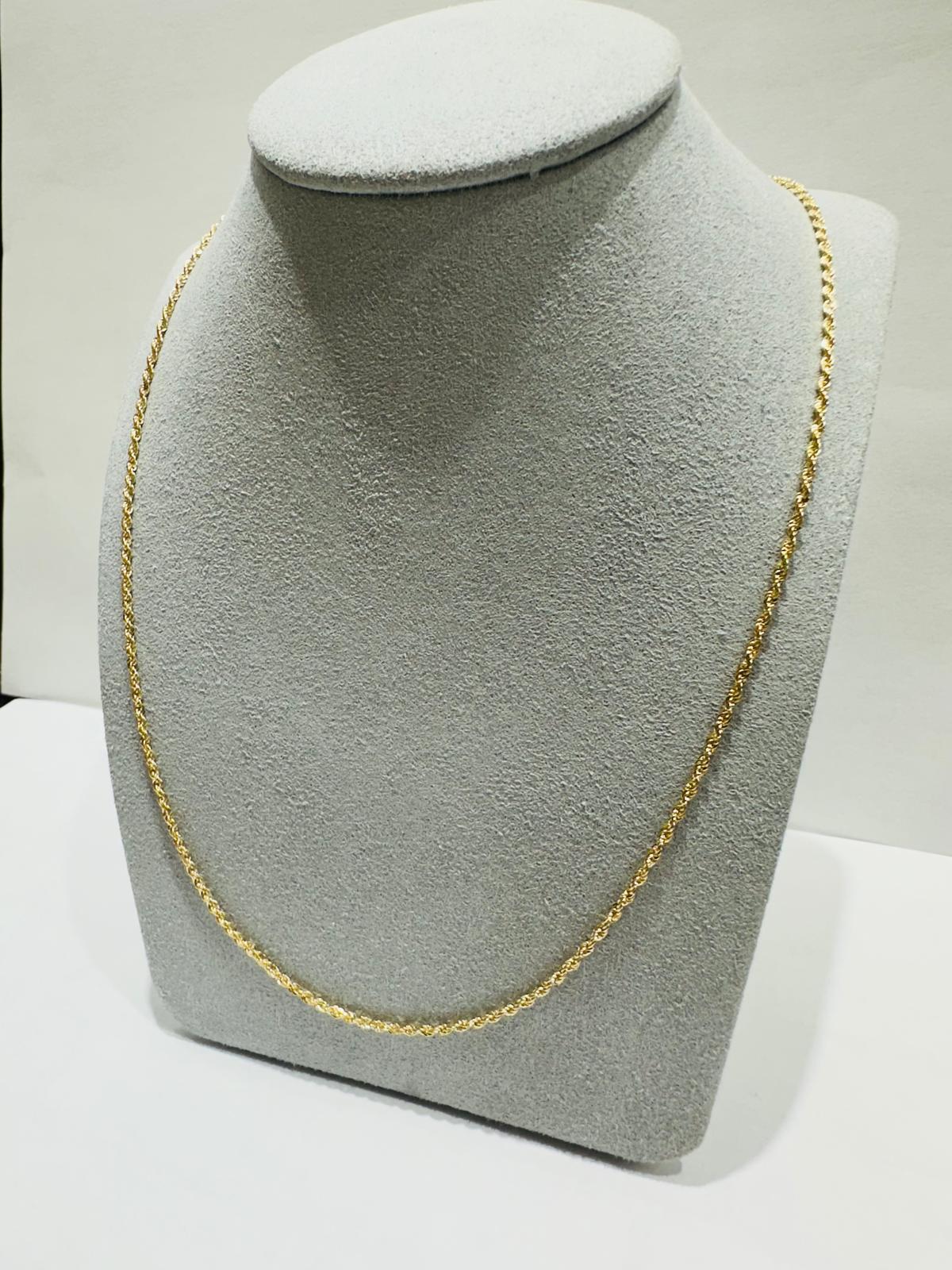 10K GOLD ROPE CHAIN, 22" WEIGHT: 1.8gm