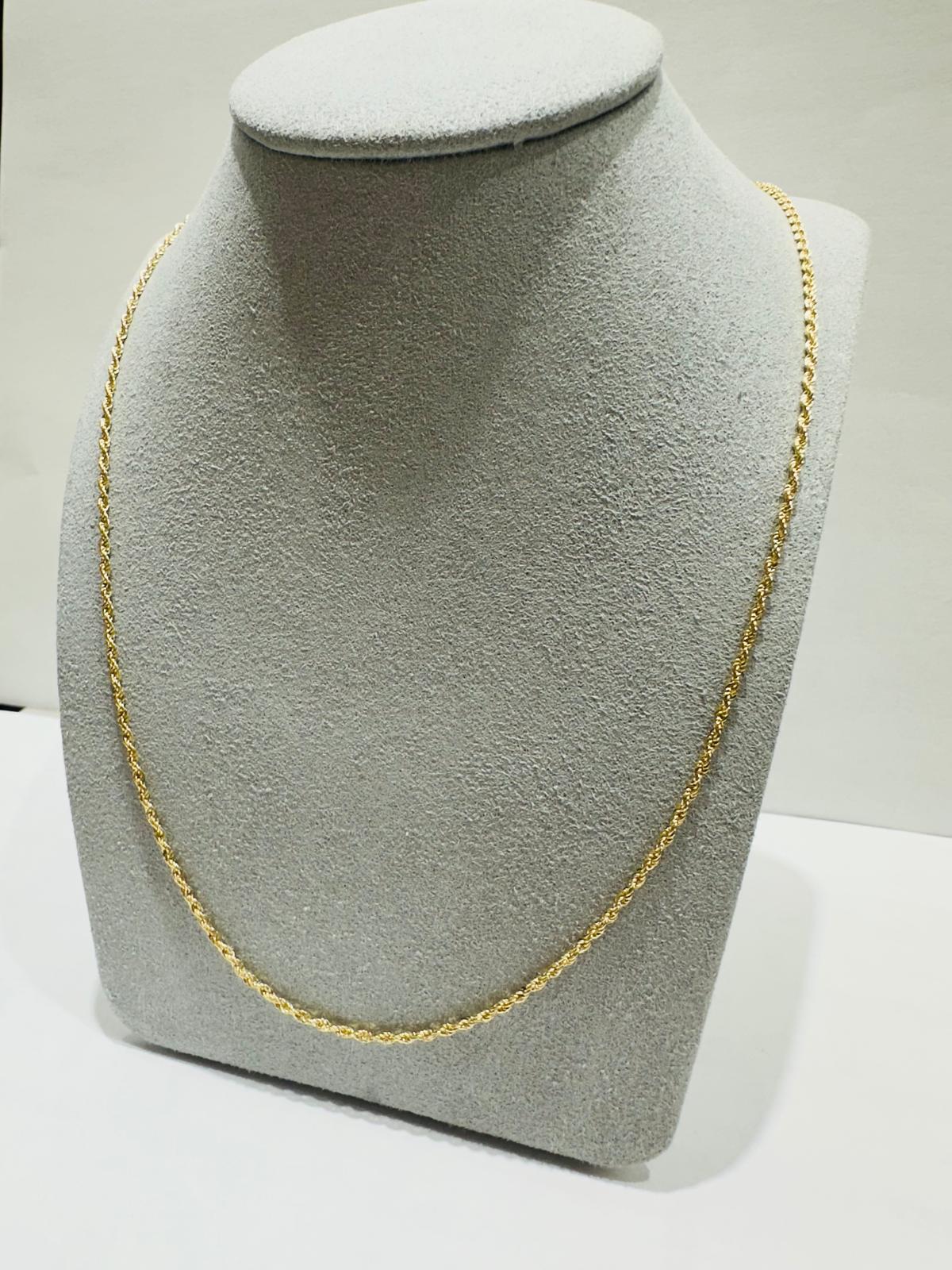 10K GOLD ROPE CHAIN, 22" WEIGHT: 1.9gm