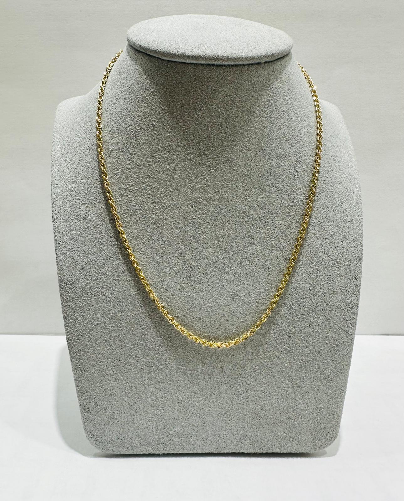 10K GOLD ROPE CHAIN, 14" WEIGHT: 1.6gm