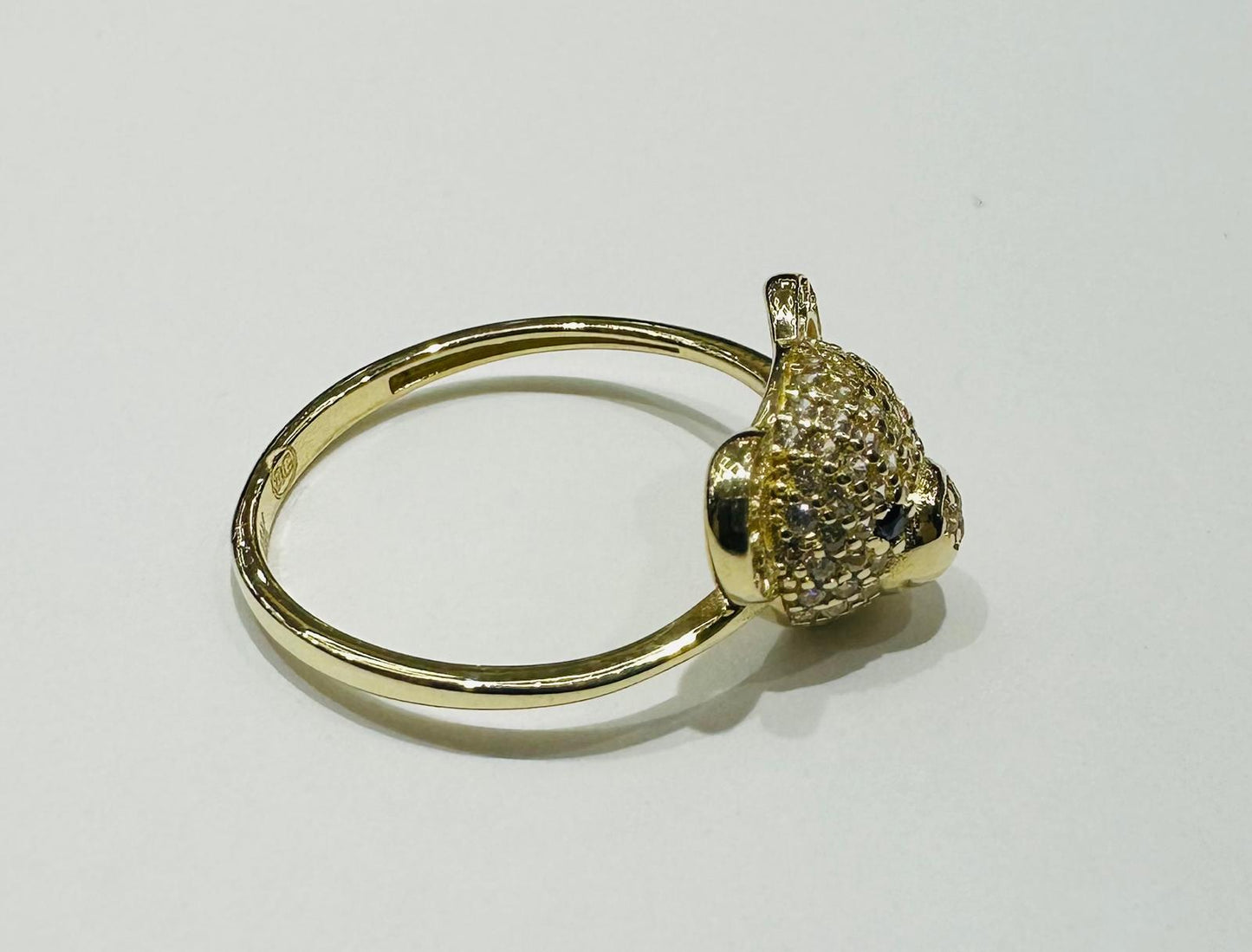 10K GOLD TEDDY BEAR RING 3.7 gm