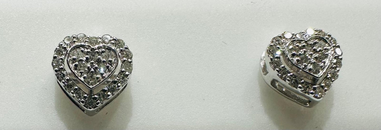 10K WHITE GOLD NATURAL DIAMOND EARRINGS