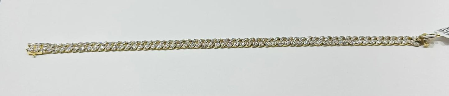 10K GOLD NATURAL DIAMOND BRACELET 2CT, 8" 16.8gm