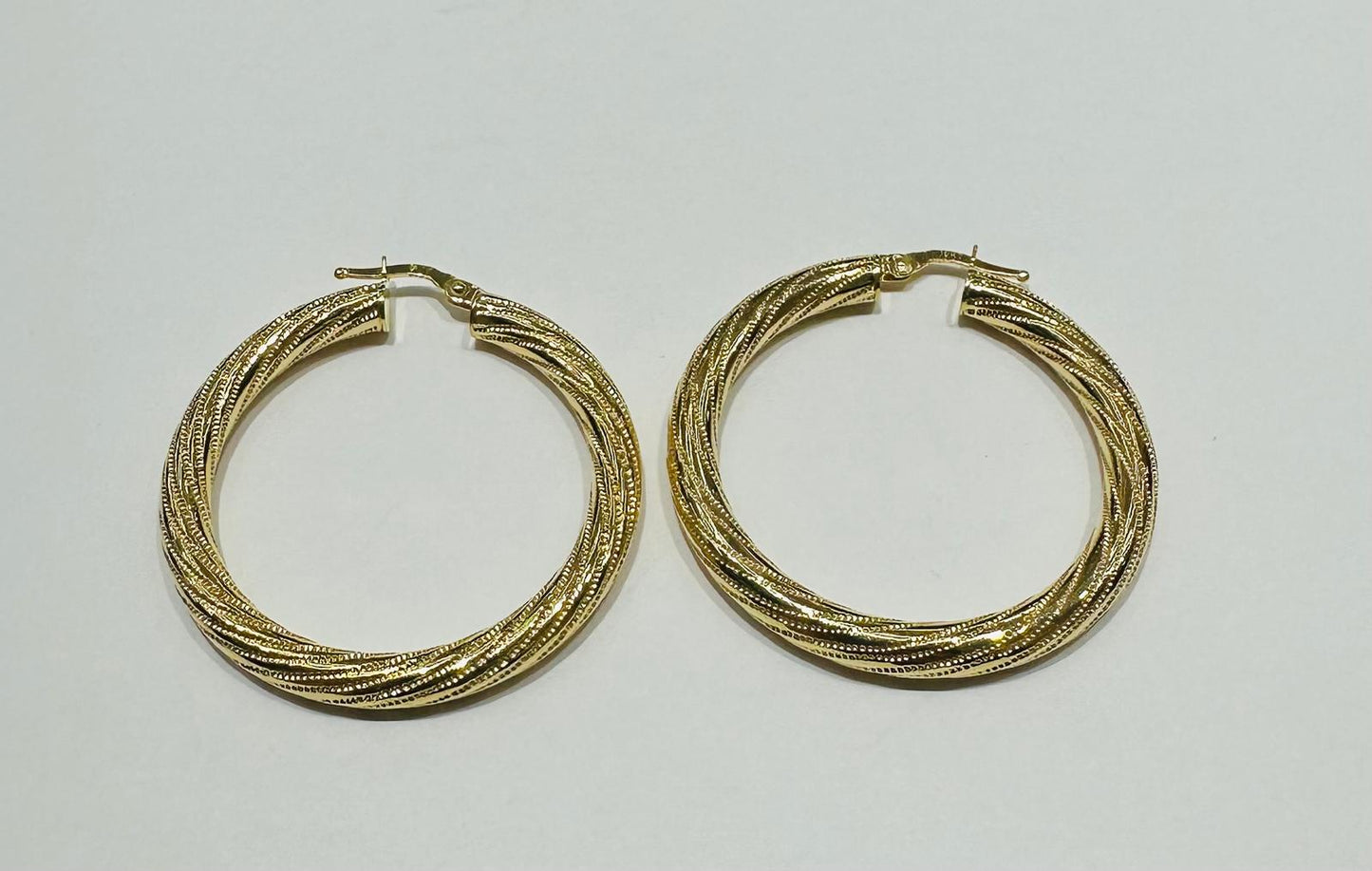 10K YELLOW GOLD ROUND HOOP EARRINGS, WEIGHT: 4.0gm