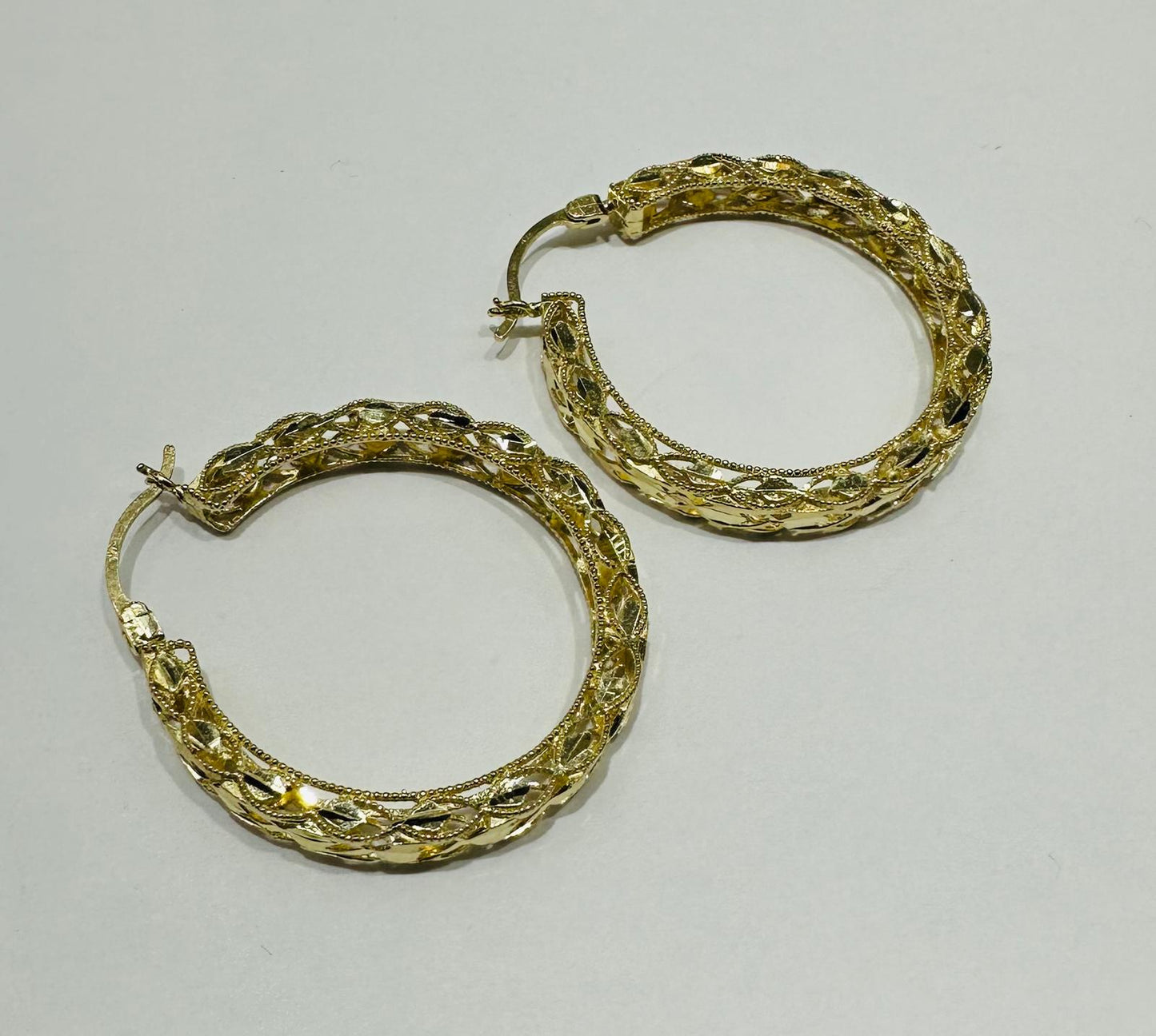 10K YELLOW GOLD ROUND TURKISH HOOP EARRINGS, WEIGHT: 7.2gm