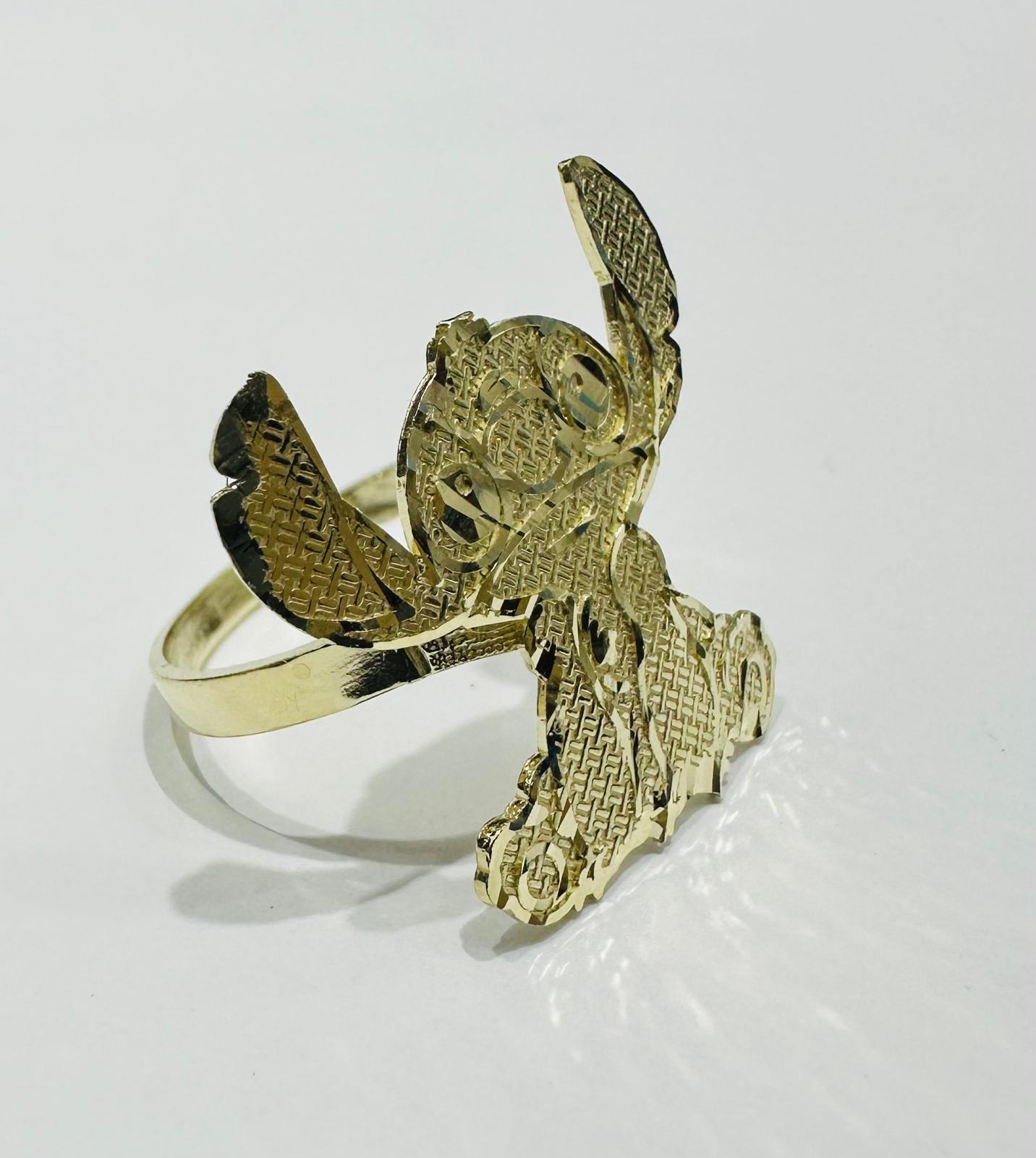 10K GOLD DISNEY CARTOON RING, WEIGHT: 2.8gm