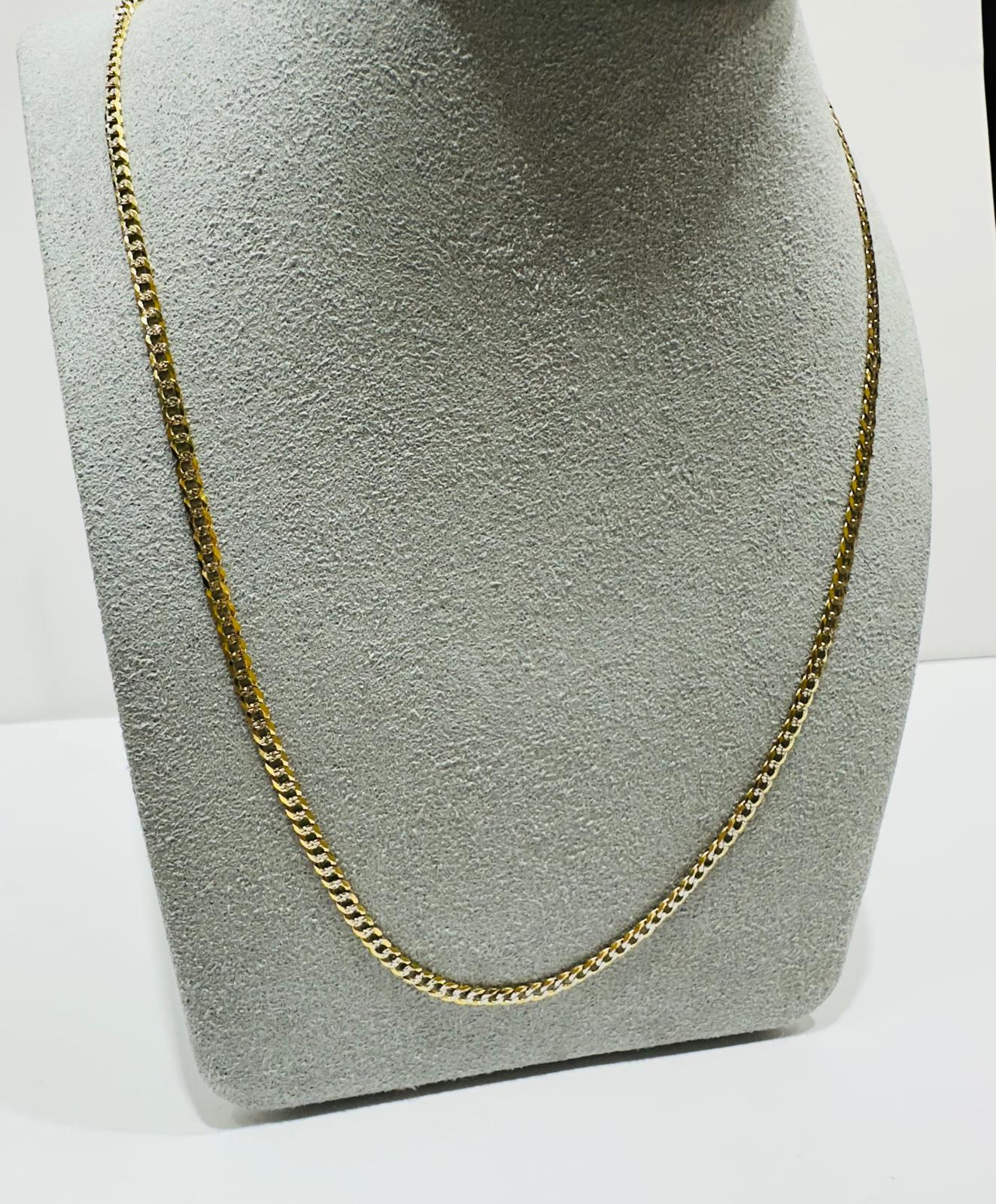 10K GOLD SOLID CUBAN LINK CHAIN 20", WEIGHT 3.8 gm, WIDTH 2.62 mm