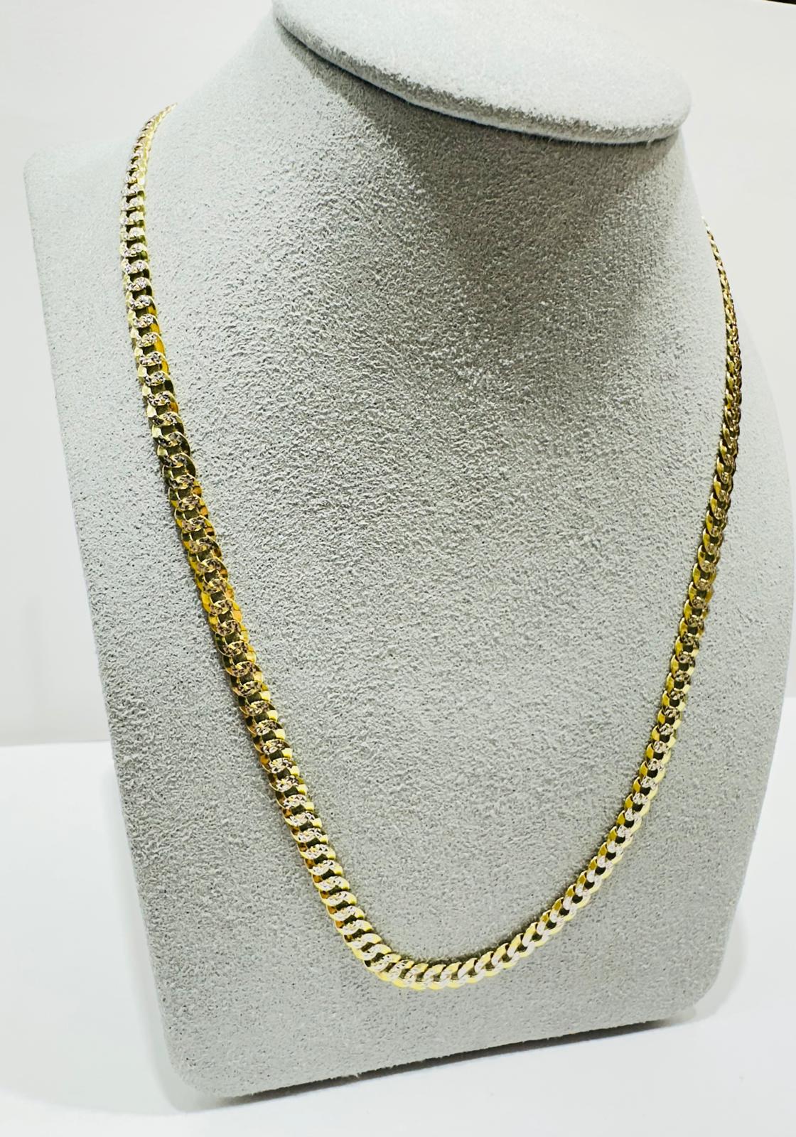 10K GOLD DIAMOND CUT CUBAN LINK CHAIN 20", WEIGHT 9.5gm, WIDTH 4.20mm