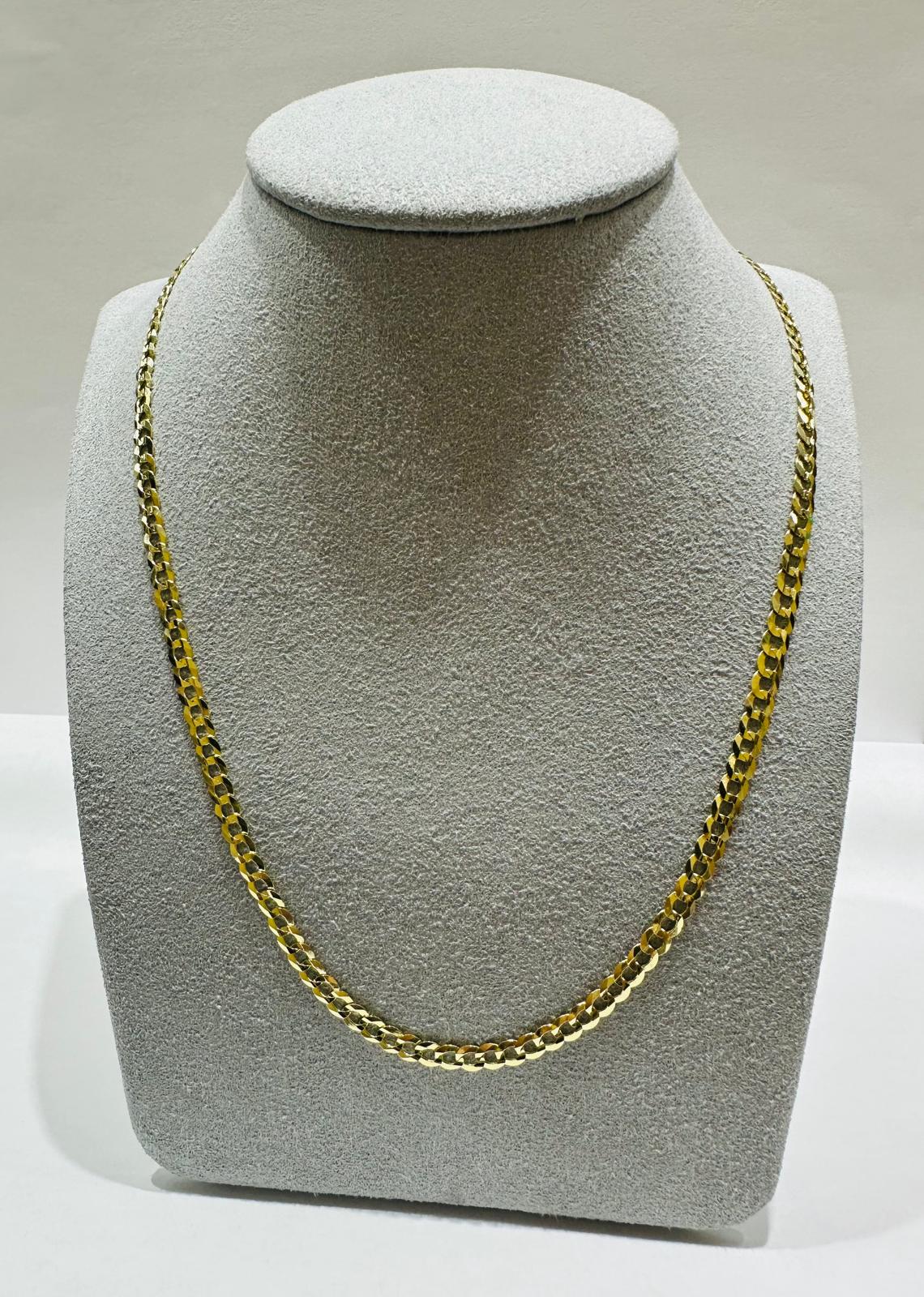 10K GOLD CUBAN LINK CHAIN 24", WEIGHT 7.4gm, WIDTH 3.68mm