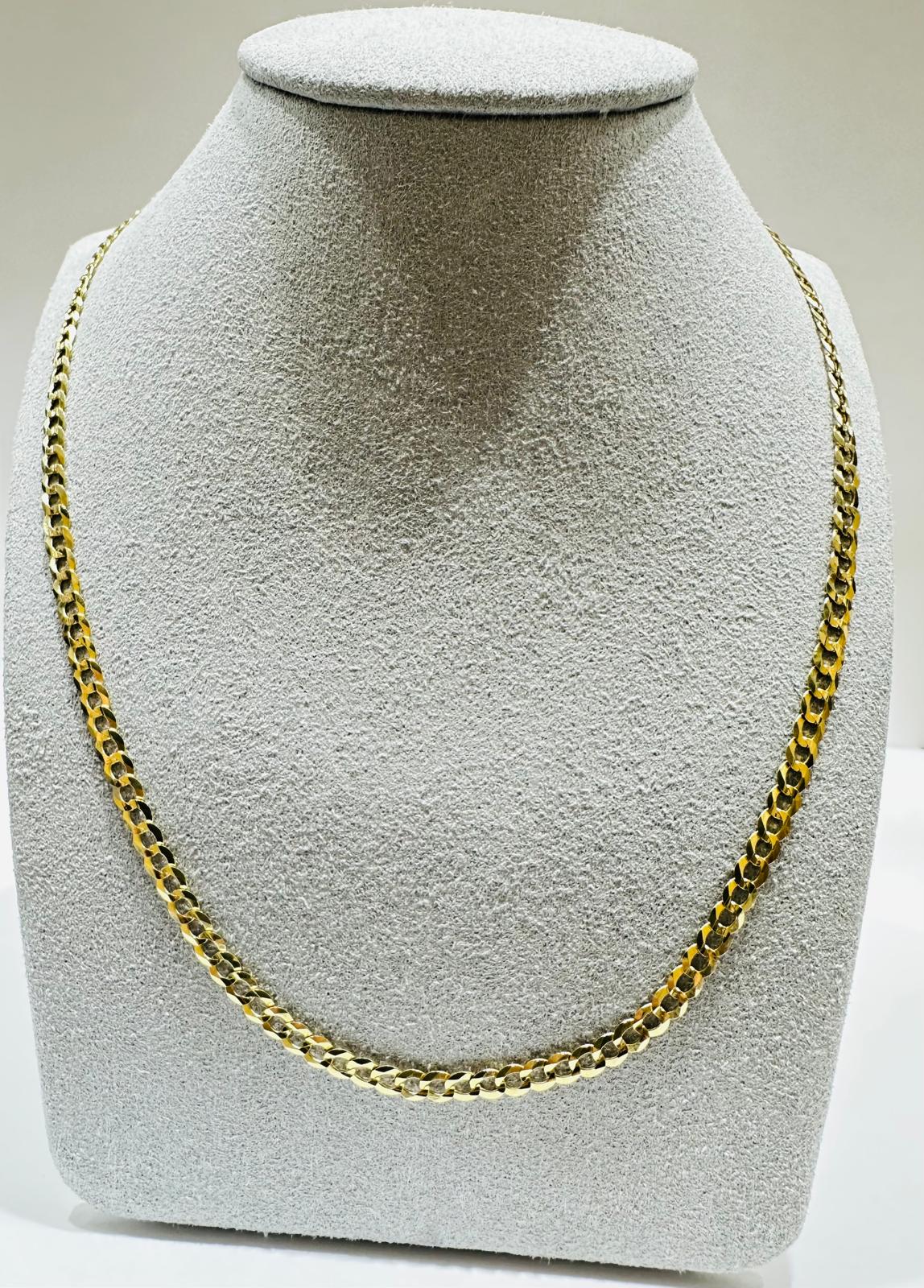 10K GOLD CUBAN LINK CHAIN 26", WEIGHT 8.3gm, WIDTH 3.67mm