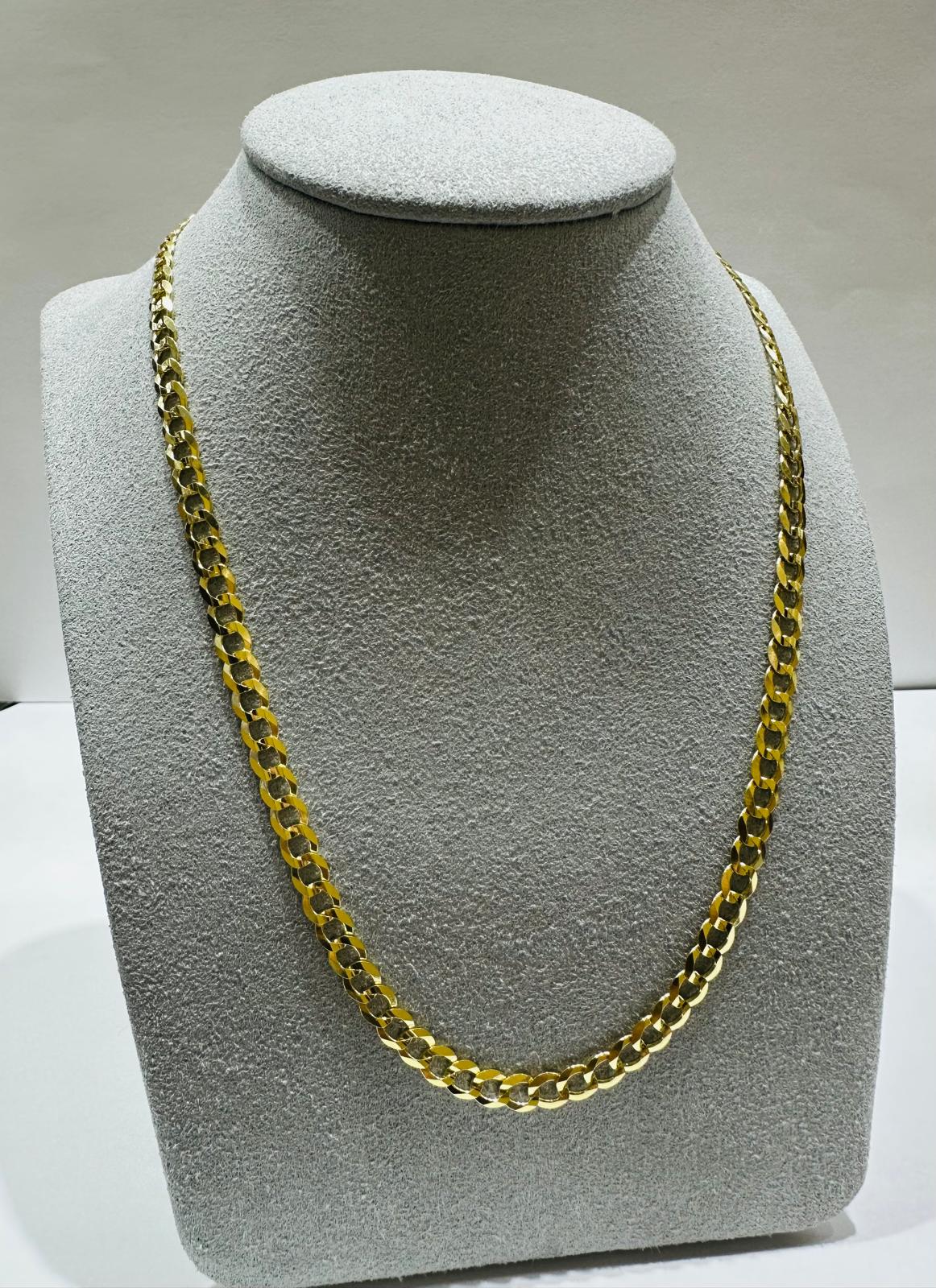 10K GOLD CUBAN LINK CHAIN 18", WEIGHT 9.5gm, WIDTH 4.66mm