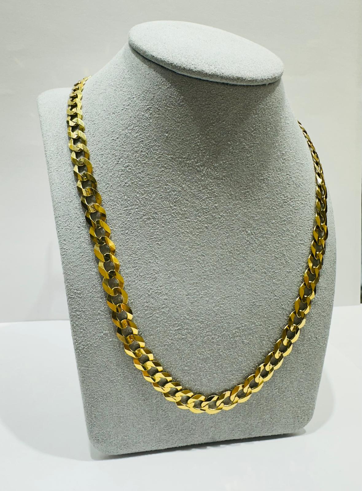 10K GOLD CUBAN LINK CHAIN 24", WEIGHT 25.0 gm, WIDTH 7.20mm
