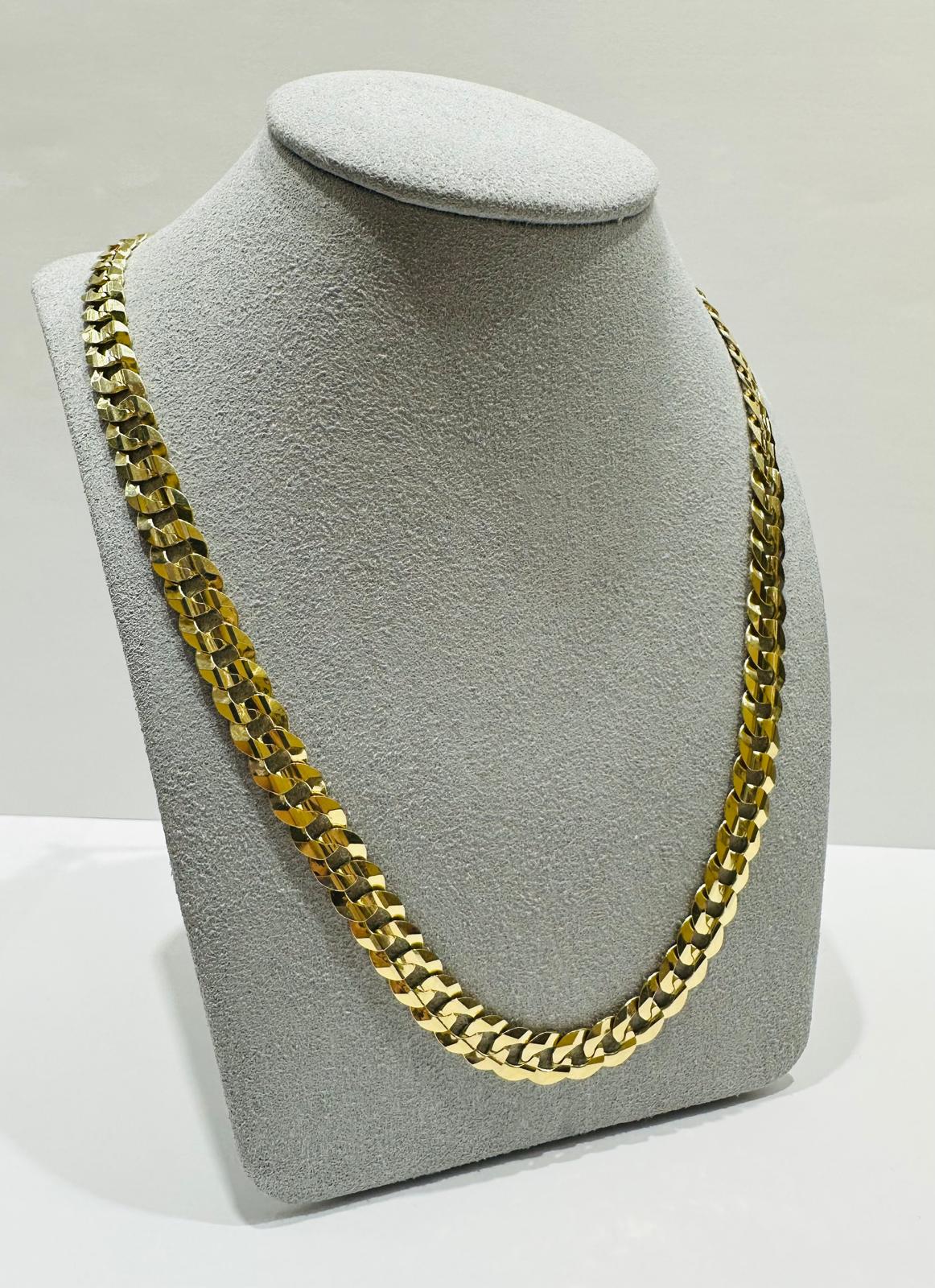 10K GOLD CUBAN LINK CHAIN 26", WEIGHT 34.3 gm, WIDTH 7.55mm