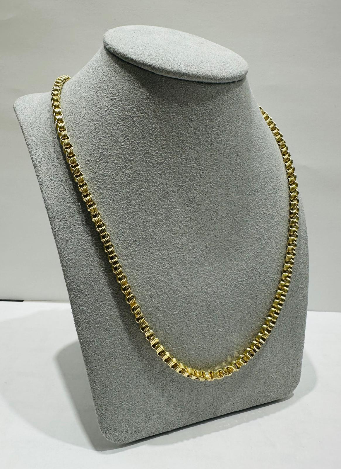 10K GOLD BOX BYZANTINE CHAIN 20" 3.38mm, 9gm