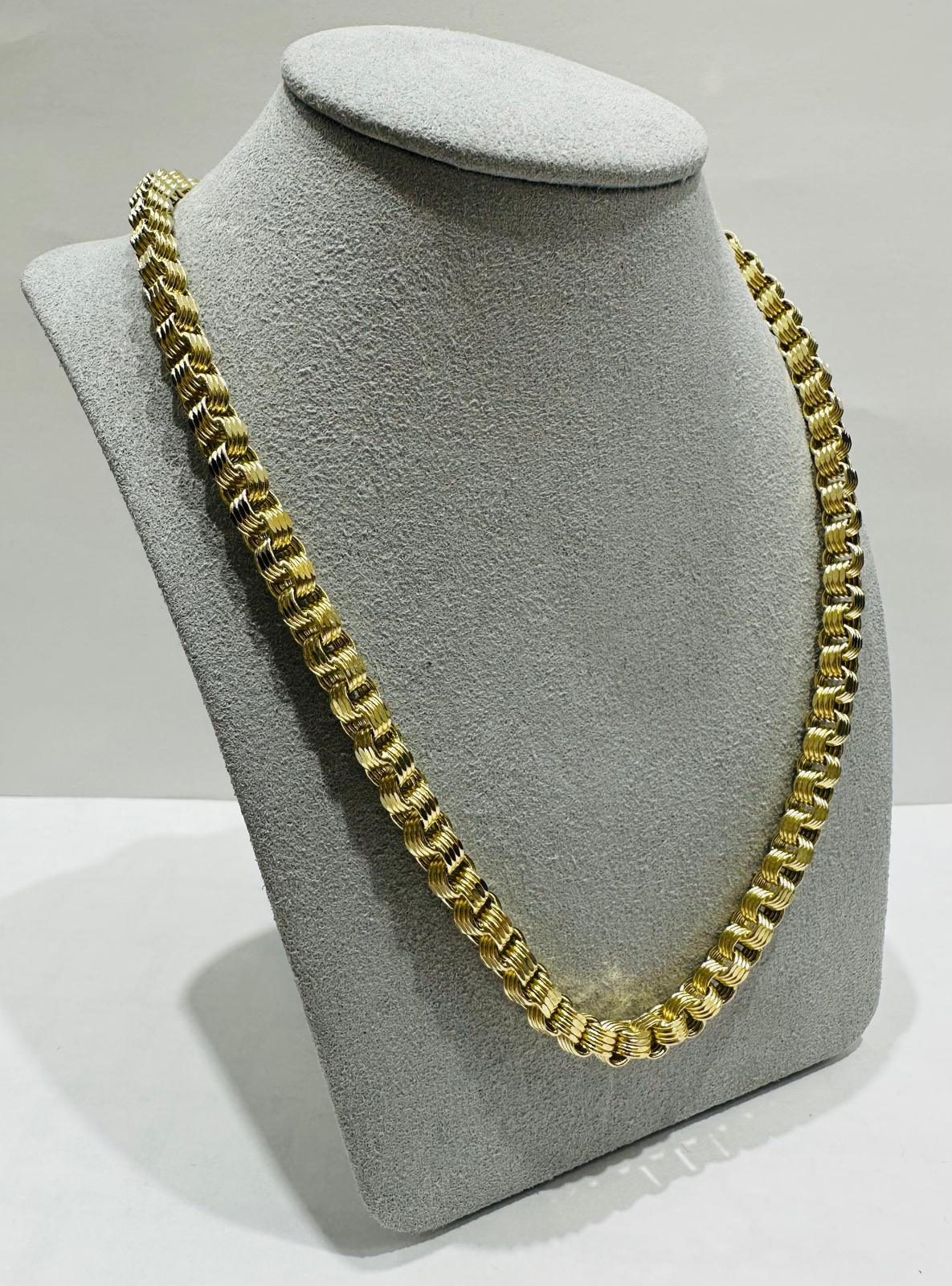 10K GOLD BOX BYZANTINE CHAIN 22" 5.28mm, 19.2gm