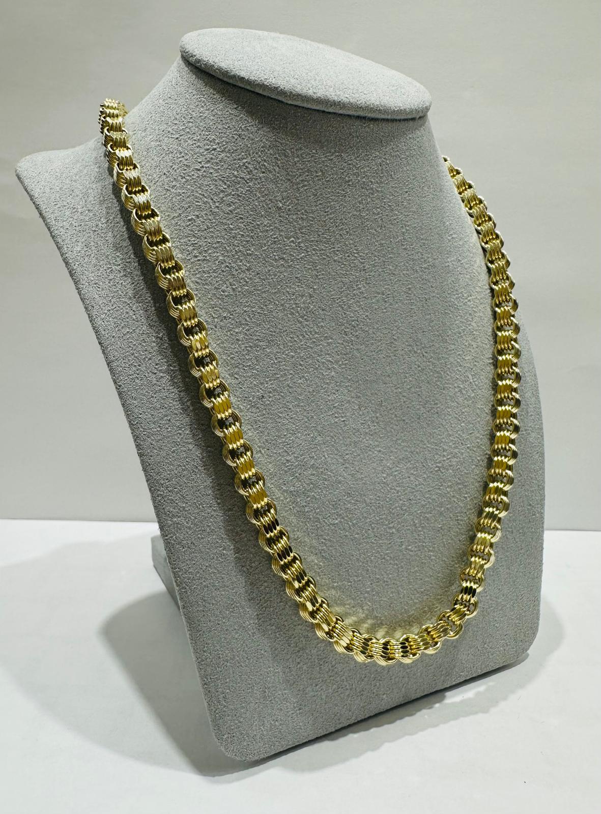 10K GOLD BOX BYZANTINE CHAIN 26" 5.30mm, 23.2gm