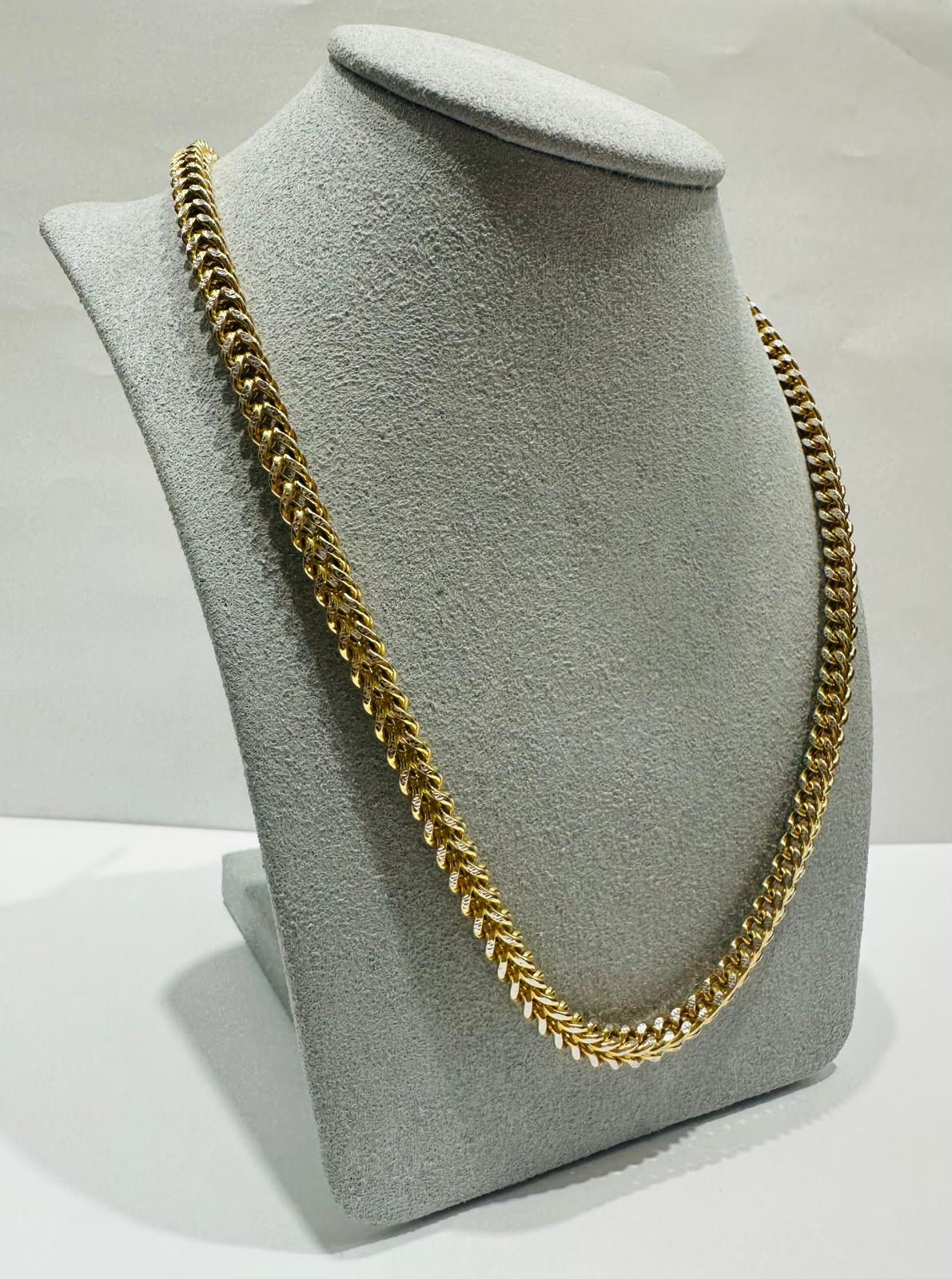 10K GOLD FRANCO LINK CHAIN 22" 4.80mm, 25.3gm