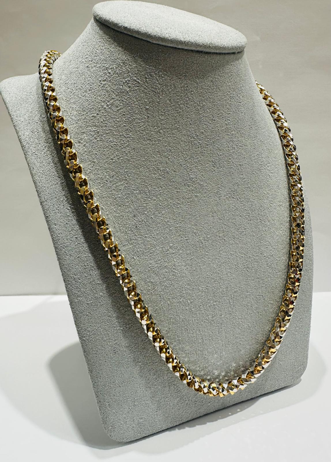10K GOLD DIAMOND CUT FRANCO LINK CHAIN 22" 4.90mm, 63.4gm