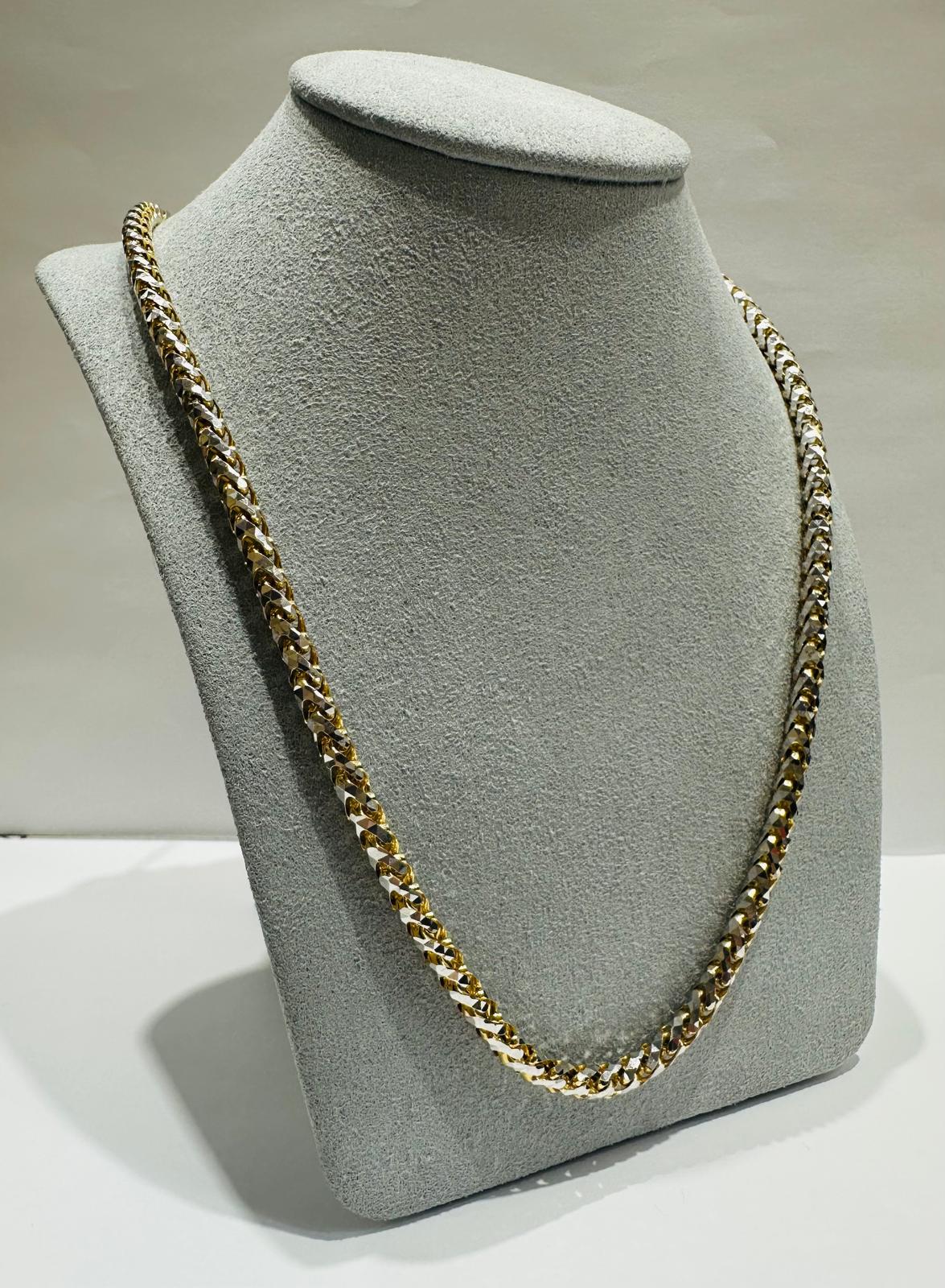 10K GOLD DIAMOND CUT FRANCO LINK CHAIN 20" 4.25mm, 43.7gm