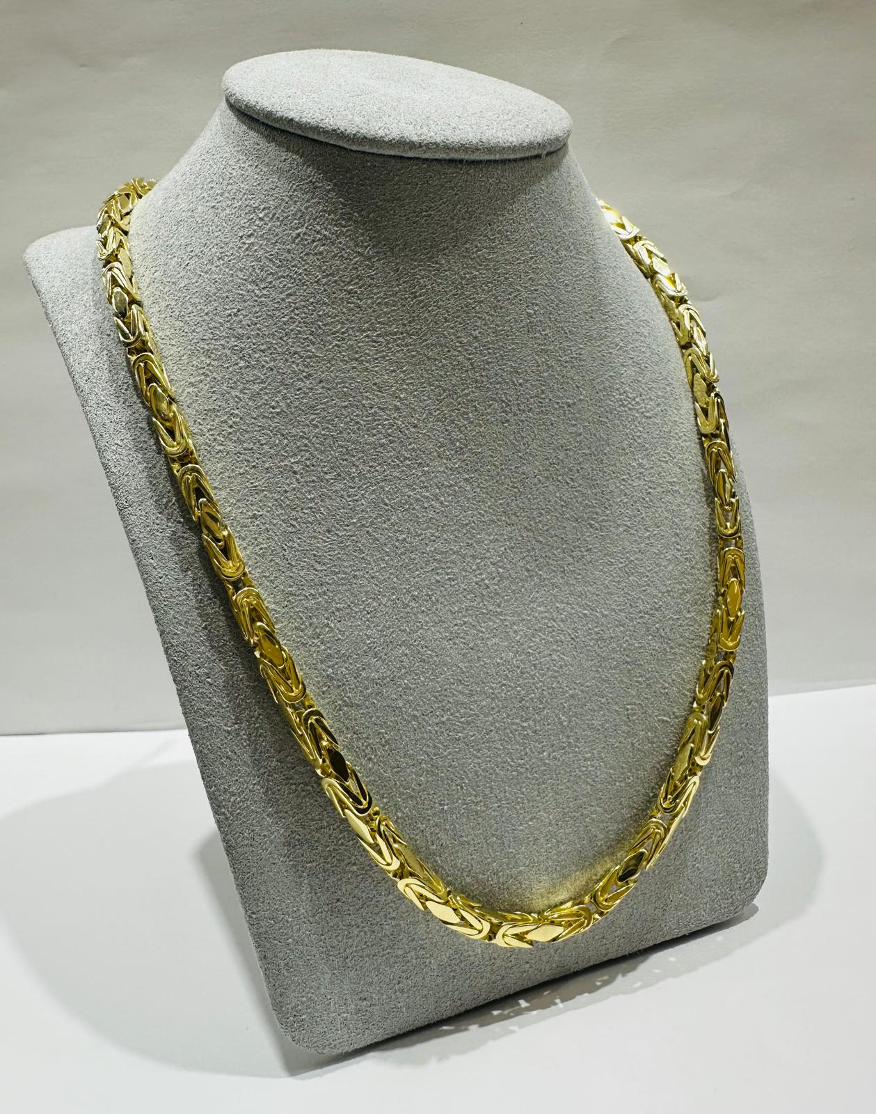 10K GOLD BYZANTINE LINK CHAIN 24" 4.18mm, 33.0gm