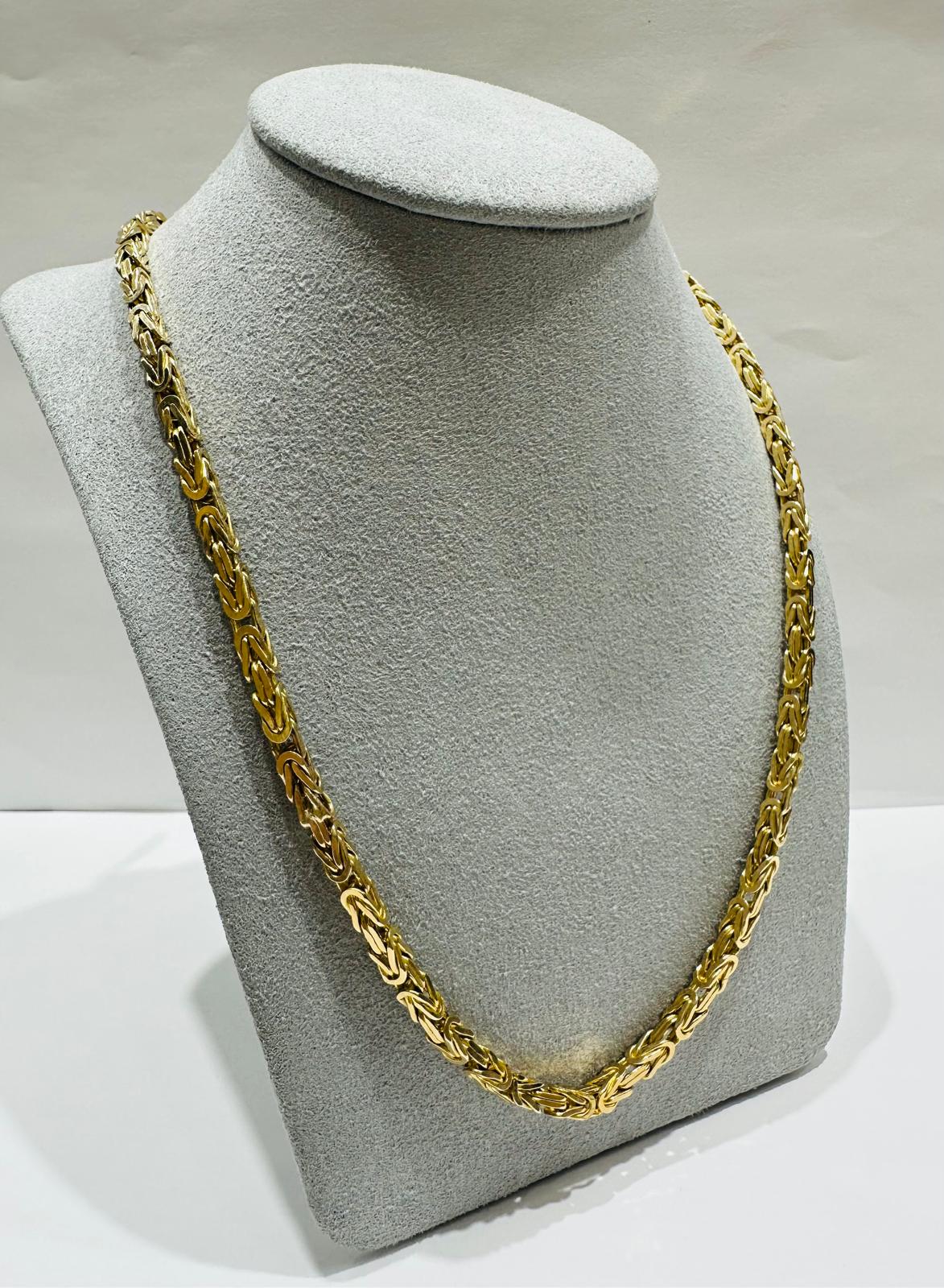 10K GOLD BYZANTINE LINK CHAIN 26" 3.52mm, 47.5gm