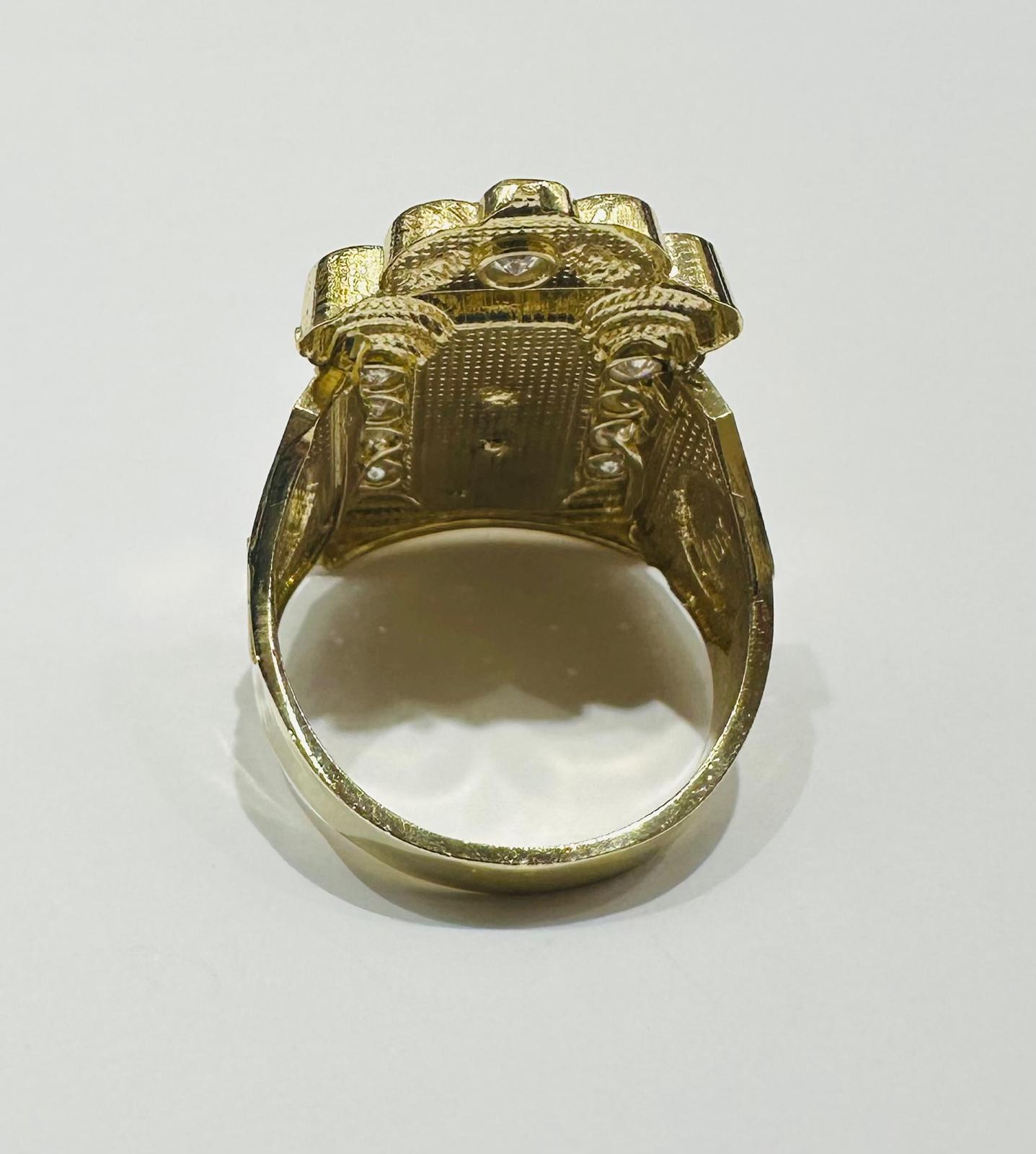 10K GOLD TWO TONED JESUS RING, SIZE:10, WEIGHT: 7.3gm