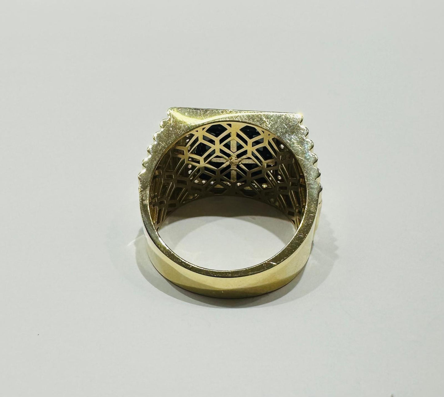 10K GOLD TWO TONED ROLEX RING WITH CZ STONES, SIZE:11.8, WEIGHT: 9.8gm