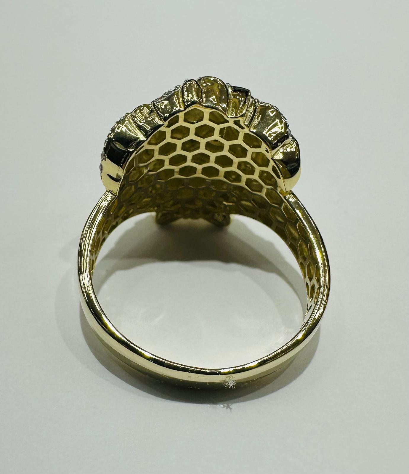 10K GOLD MEDUSA HEAD RING, SIZE: 10.5, WEIGHT: 5.3gm