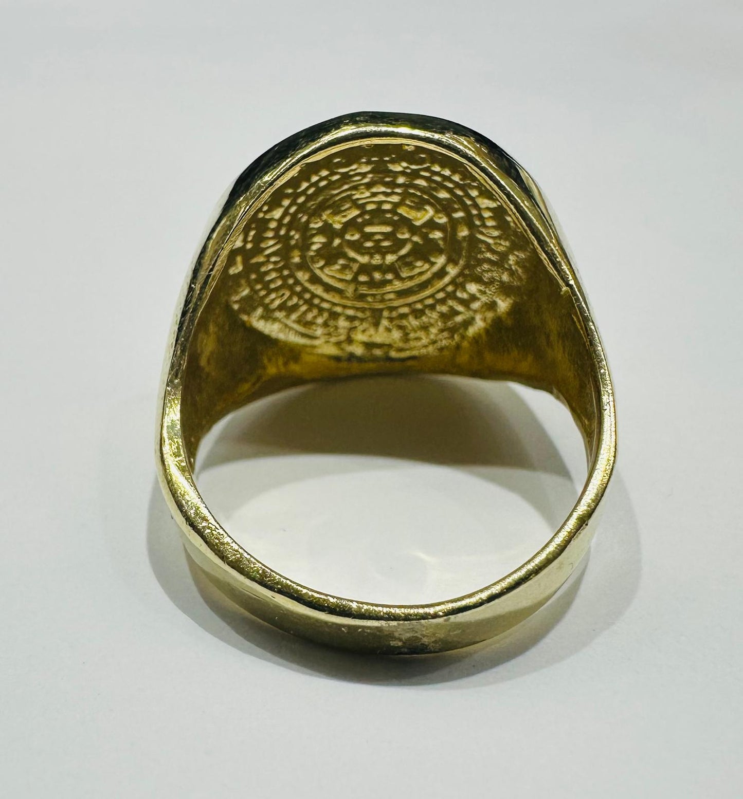10K GOLD AZTEC MAYAN CALENDAR RING, SIZE: 10.0, WEIGHT: 7.5gm