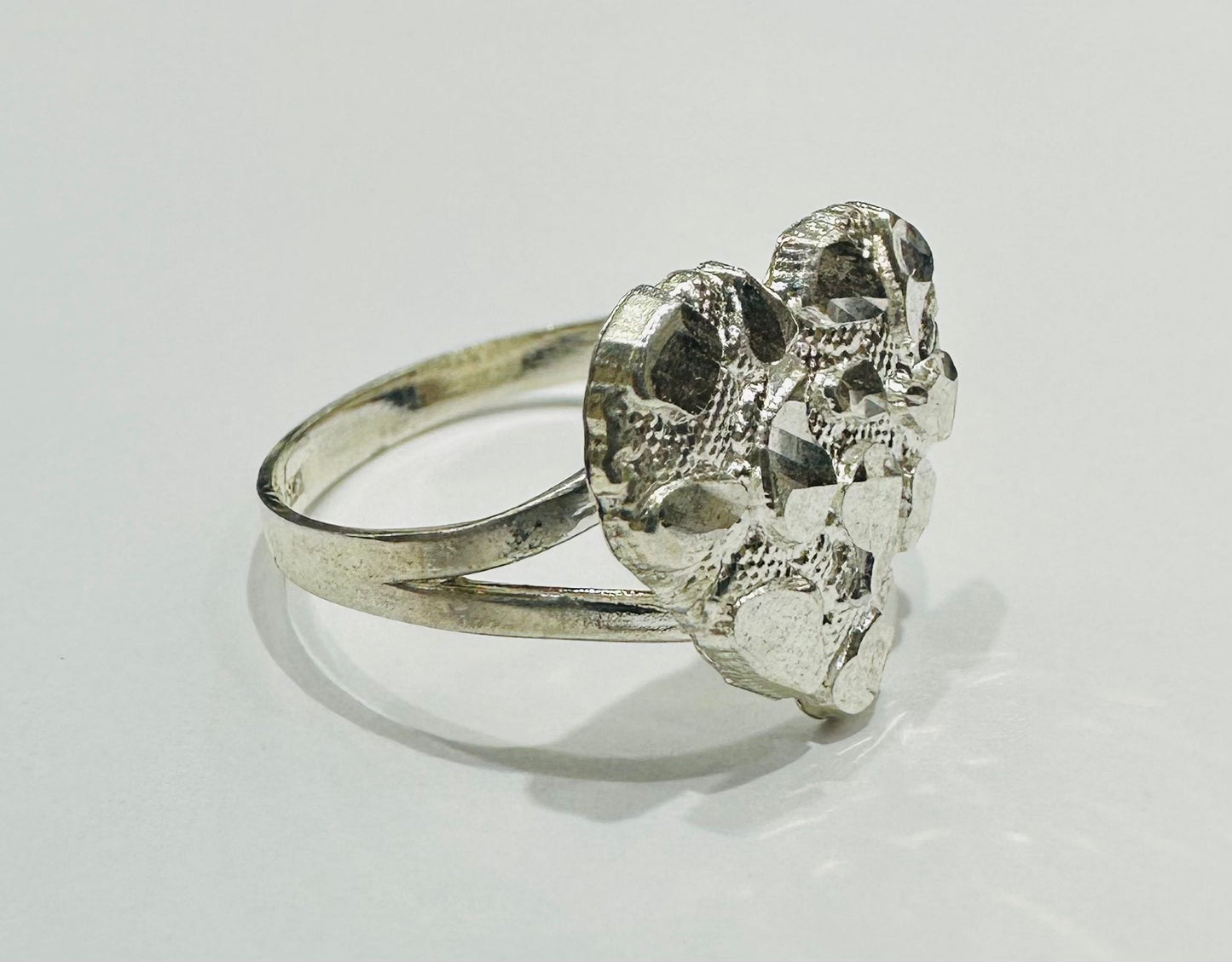 SILVER HEART RING, SIZE: 7.8, WEIGHT: 1.8gm